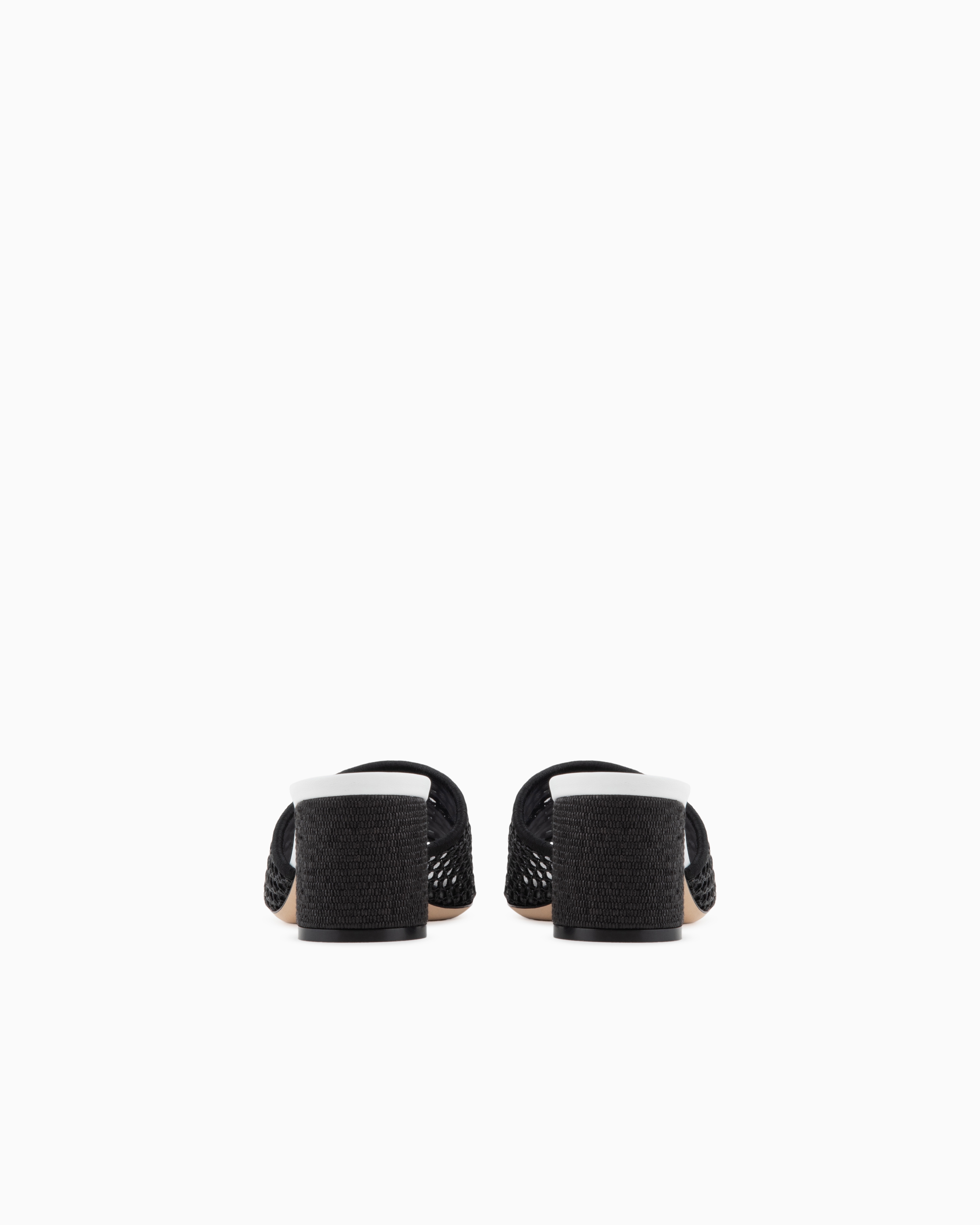 Giorgio Armani Perforated Fabric Heeled Sandals