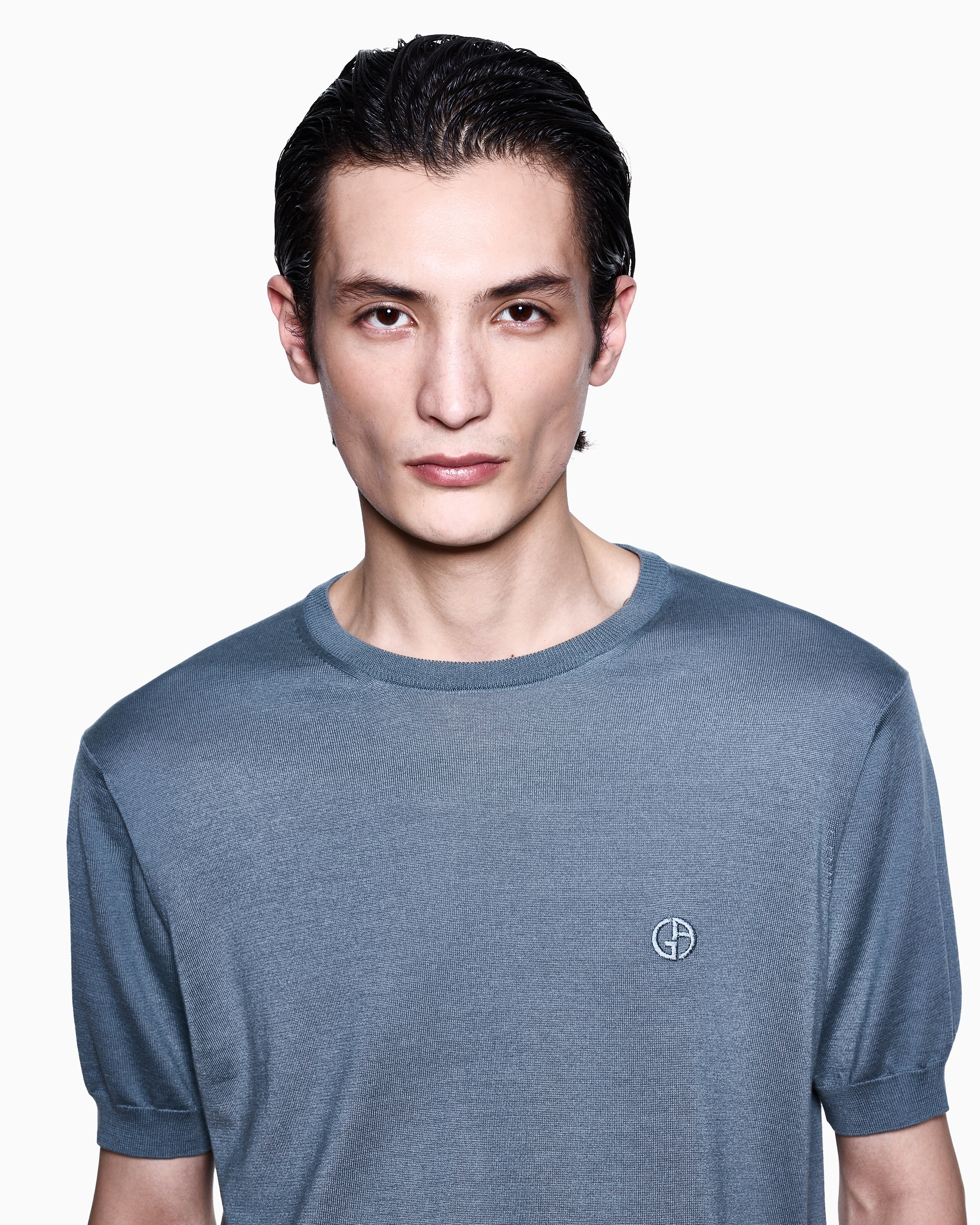 Giorgio Armani Pull À Manches Courtes En Coton Et Soie