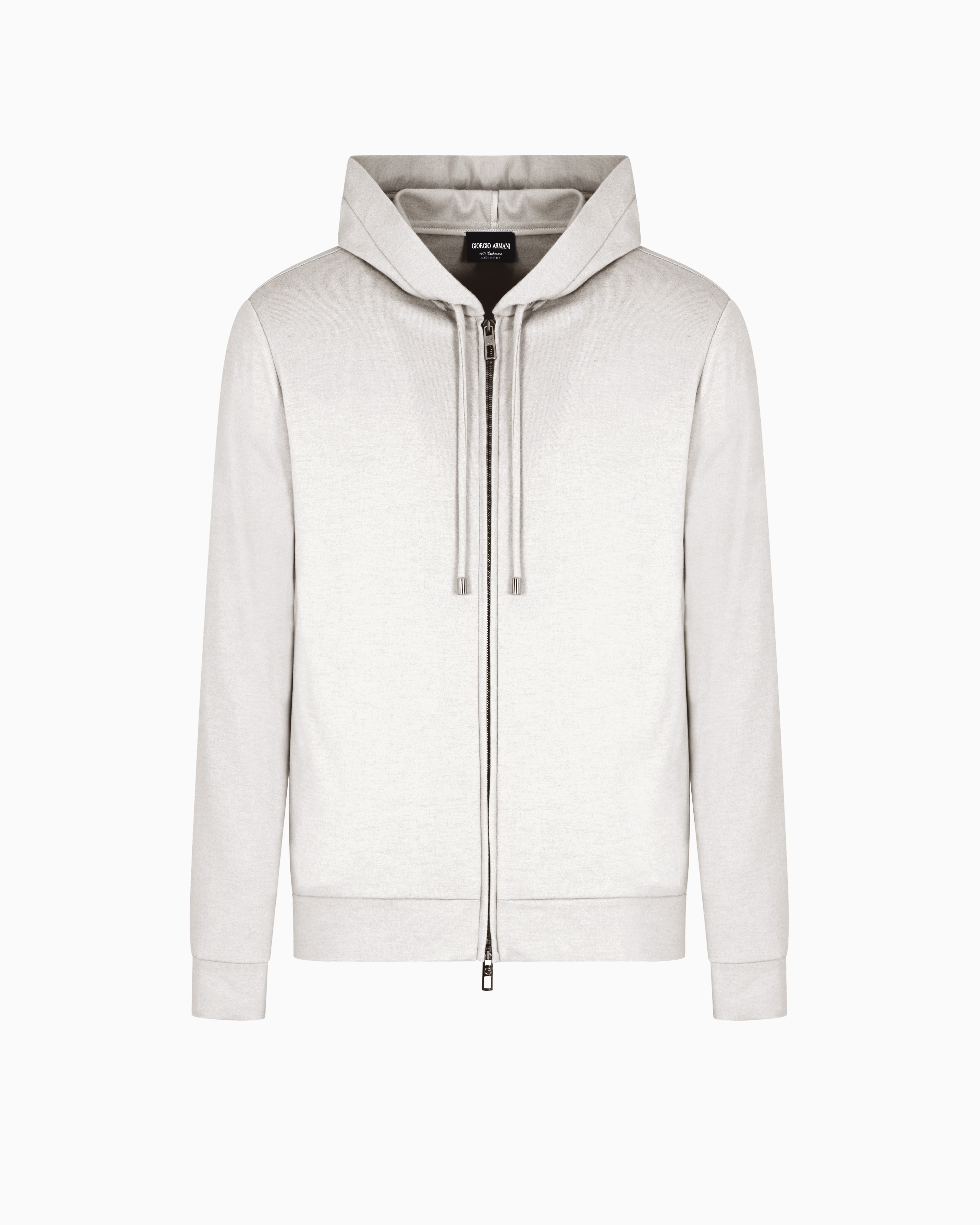 Giorgio Armani Hooded Sweatshirt In Pure Cashmere Cloth