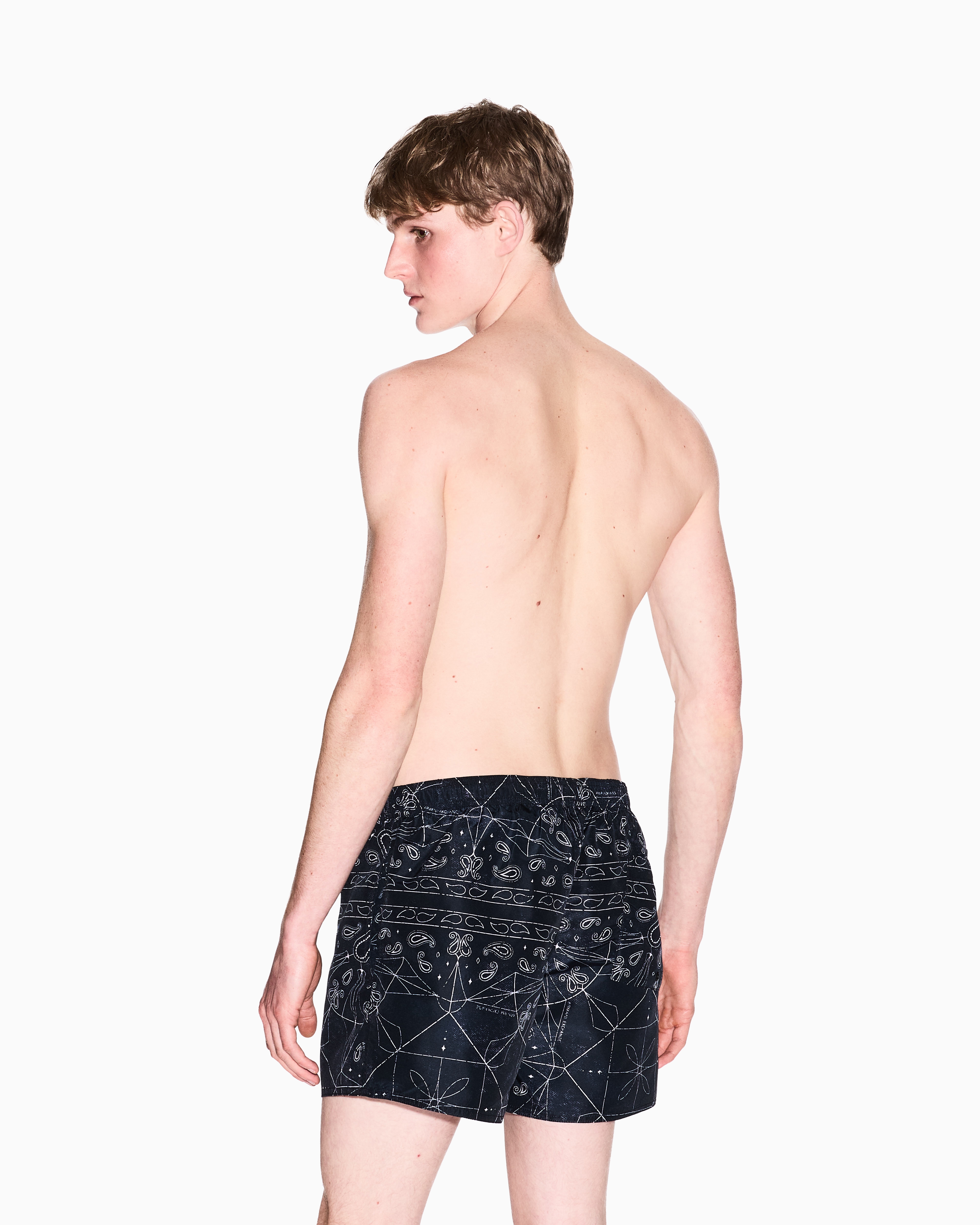 Armani Exchange - Allover patterned boxer costume, Man, Black, Size: