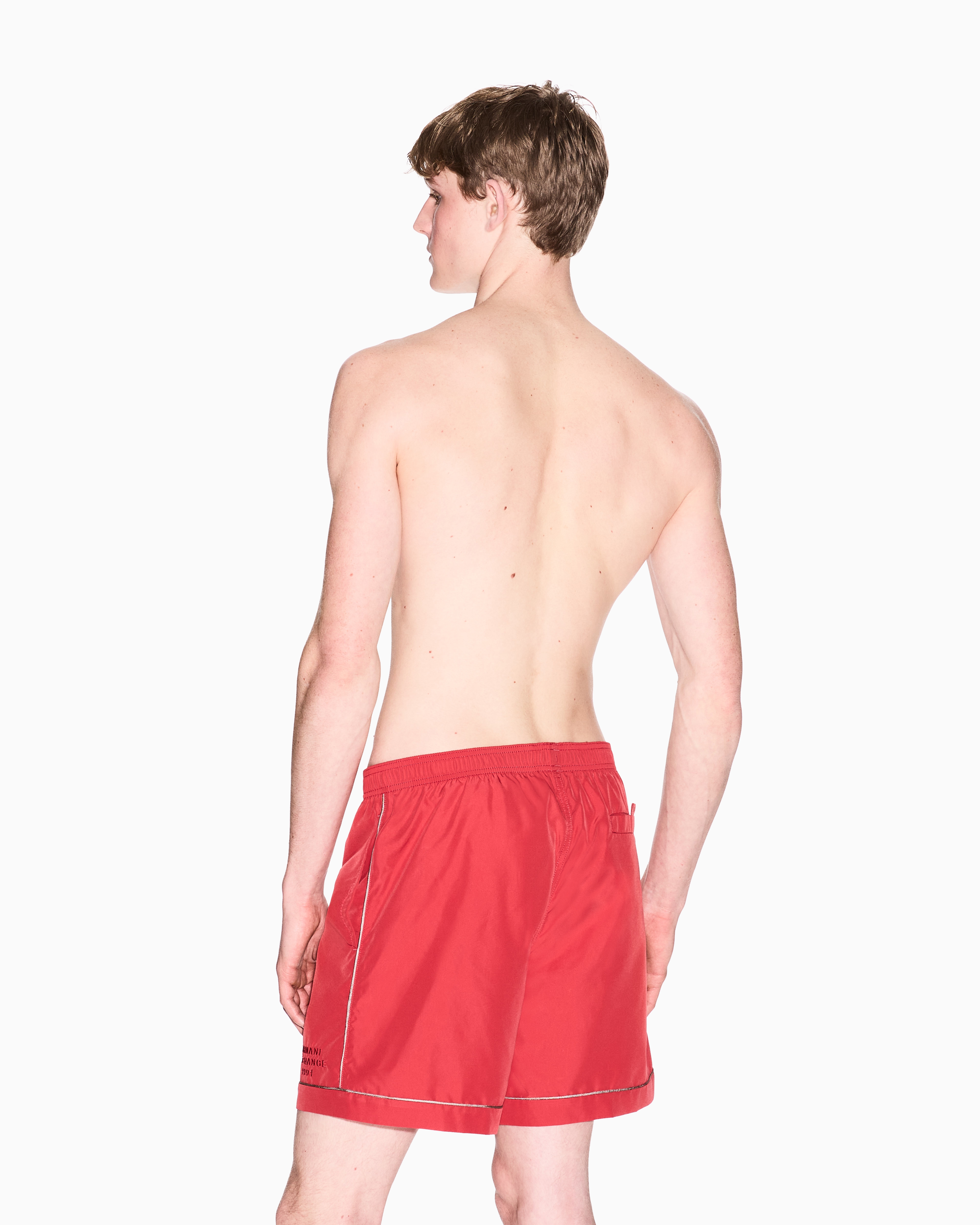 Armani Exchange - Boxer costume with contrasting profiles, Man, Red, Size: