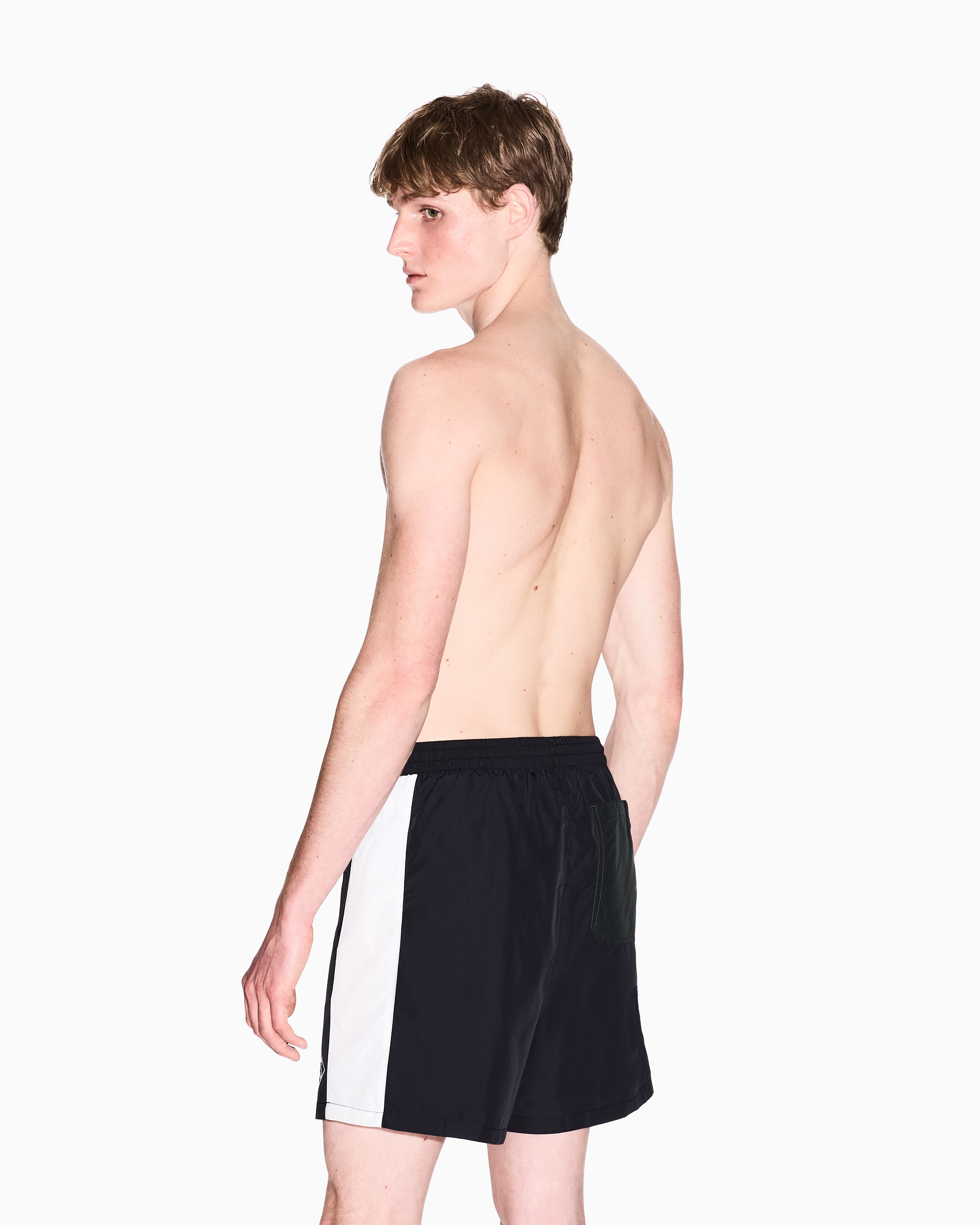 Armani Exchange - Boxer costume with contrasting profiles, Man, Navy_blue, Size:
