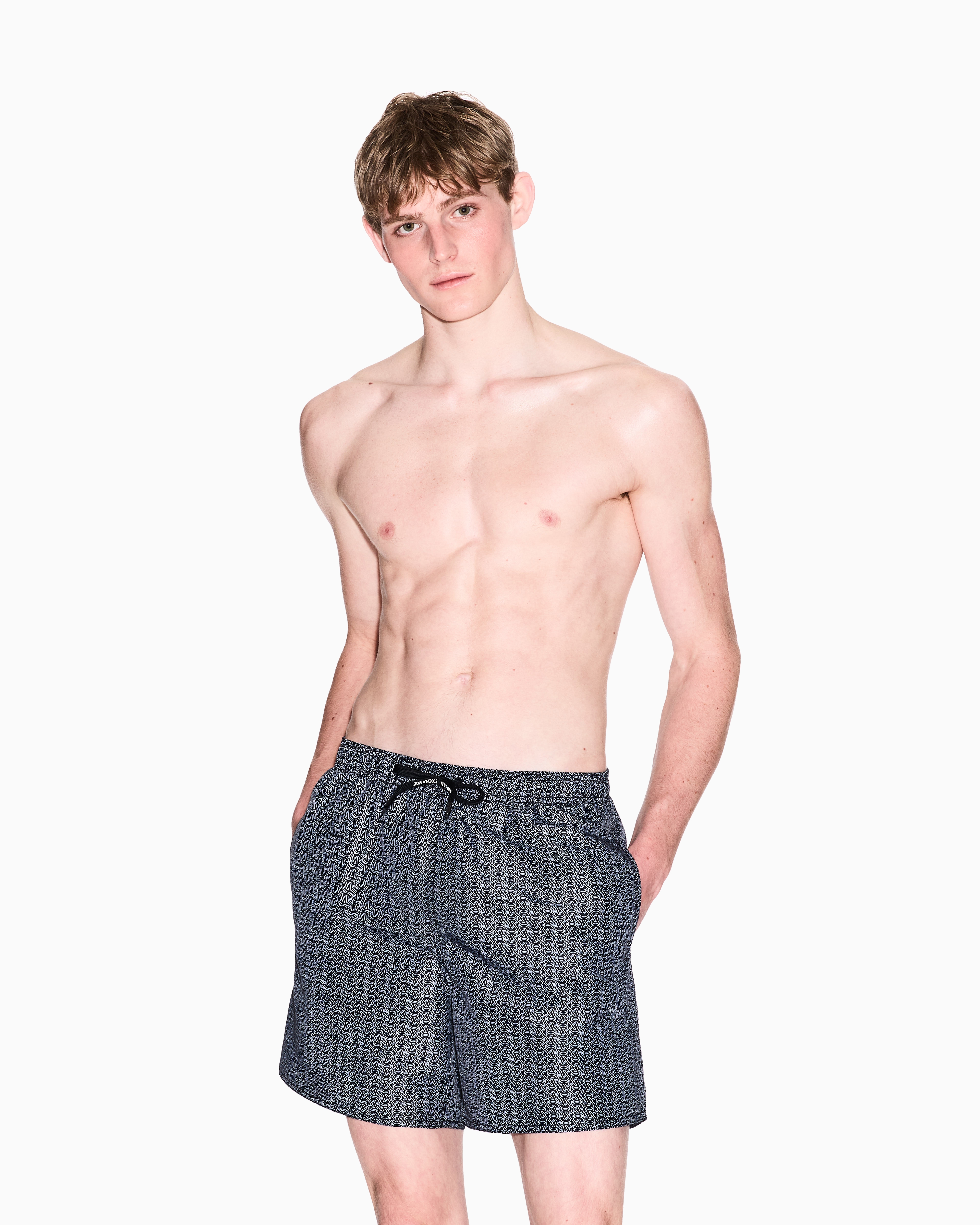 Armani Exchange - Patterned boxer costume, Man, Black, Size: