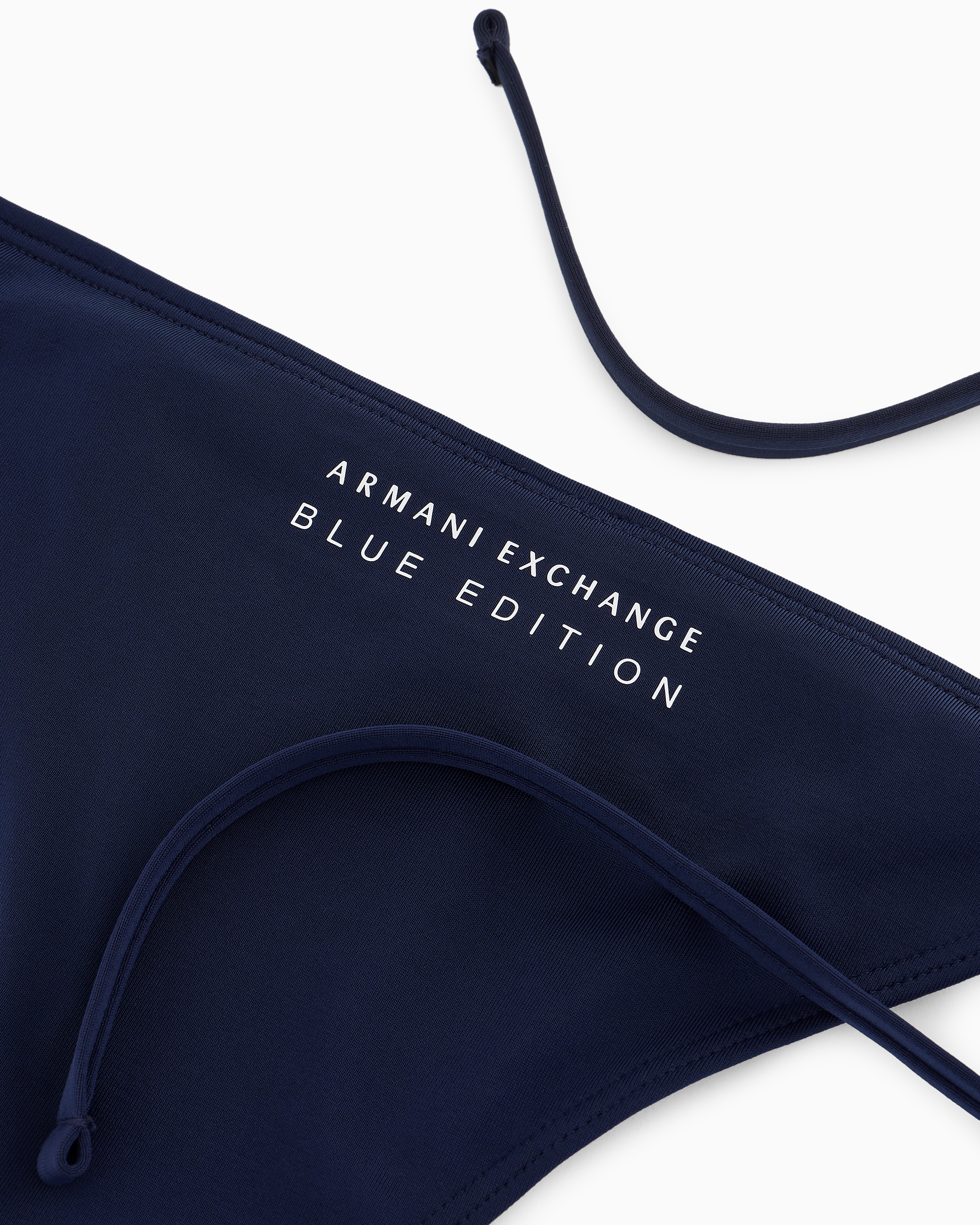 Armani Exchange - Bikini bottom with Blue Edition ASV logo, Woman, Navy Blue, Size:
