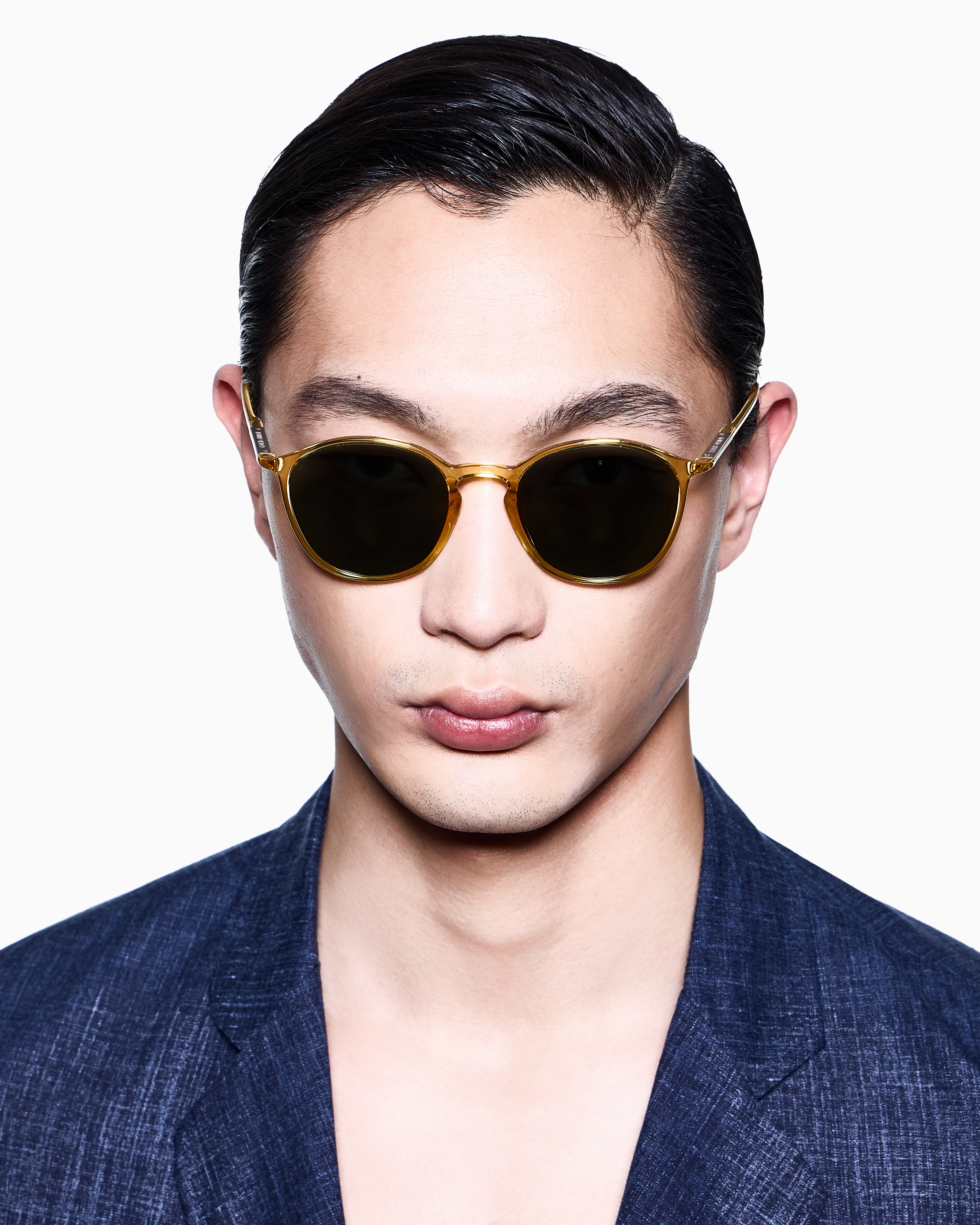 Giorgio Armani Panto Sunglasses In Beige