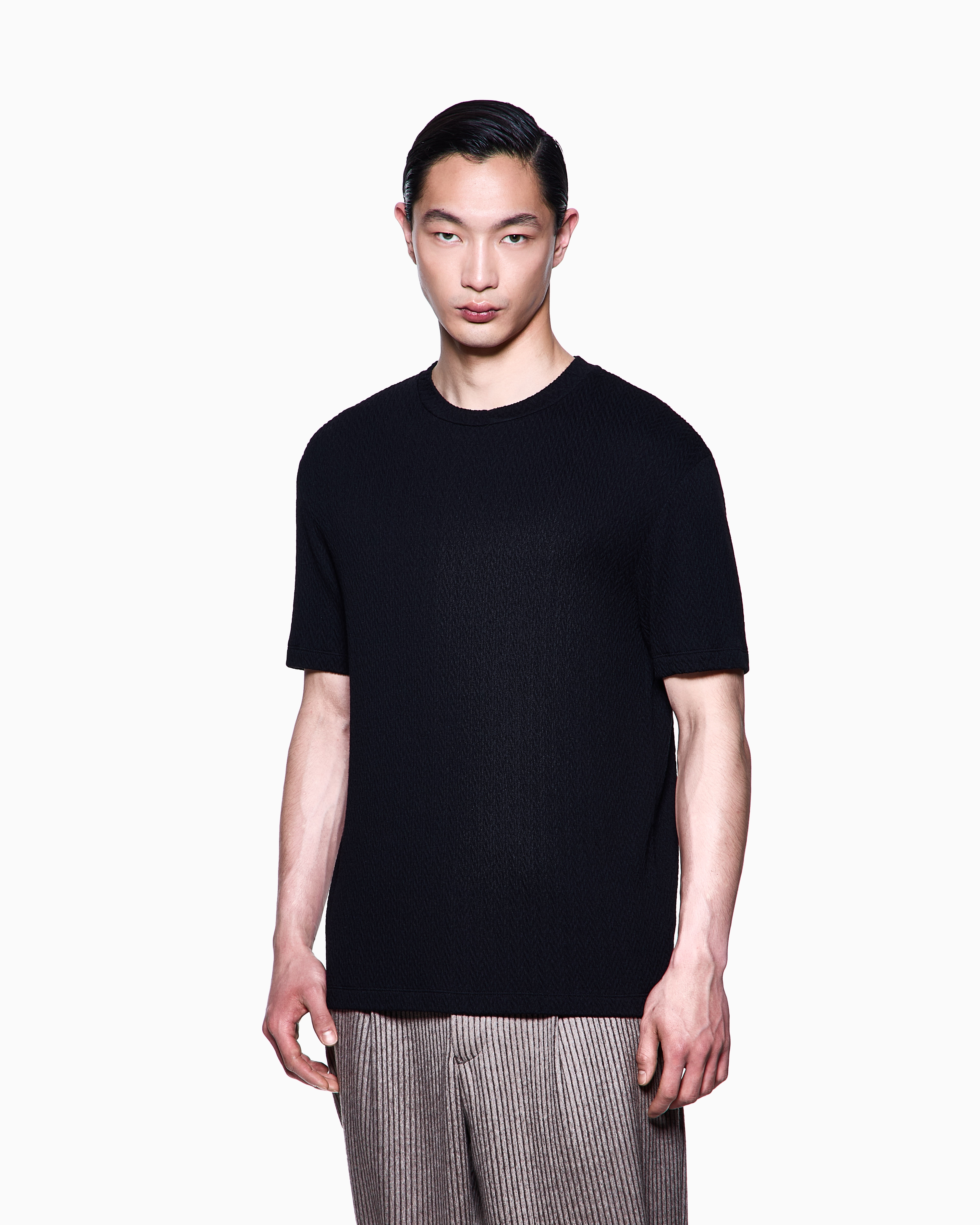 Giorgio Armani Asv Stretch Cashmere And Viscose-blend Crew-neck T-shirt