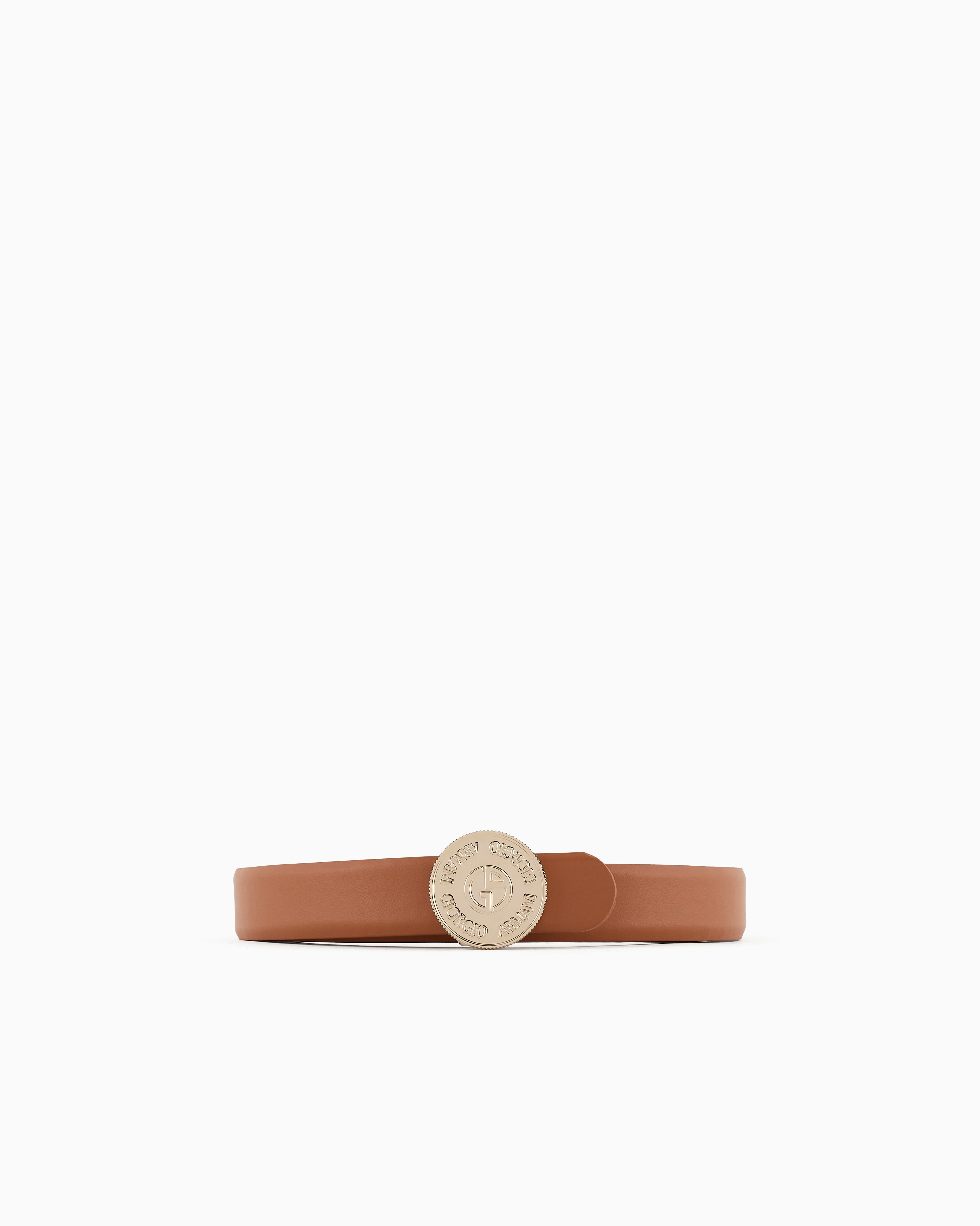 ベルト GIORGIO ARMANI Woman Belt Honey GW001157AF14183 U6095 Leather belt with GA logo | Giorgio Armani