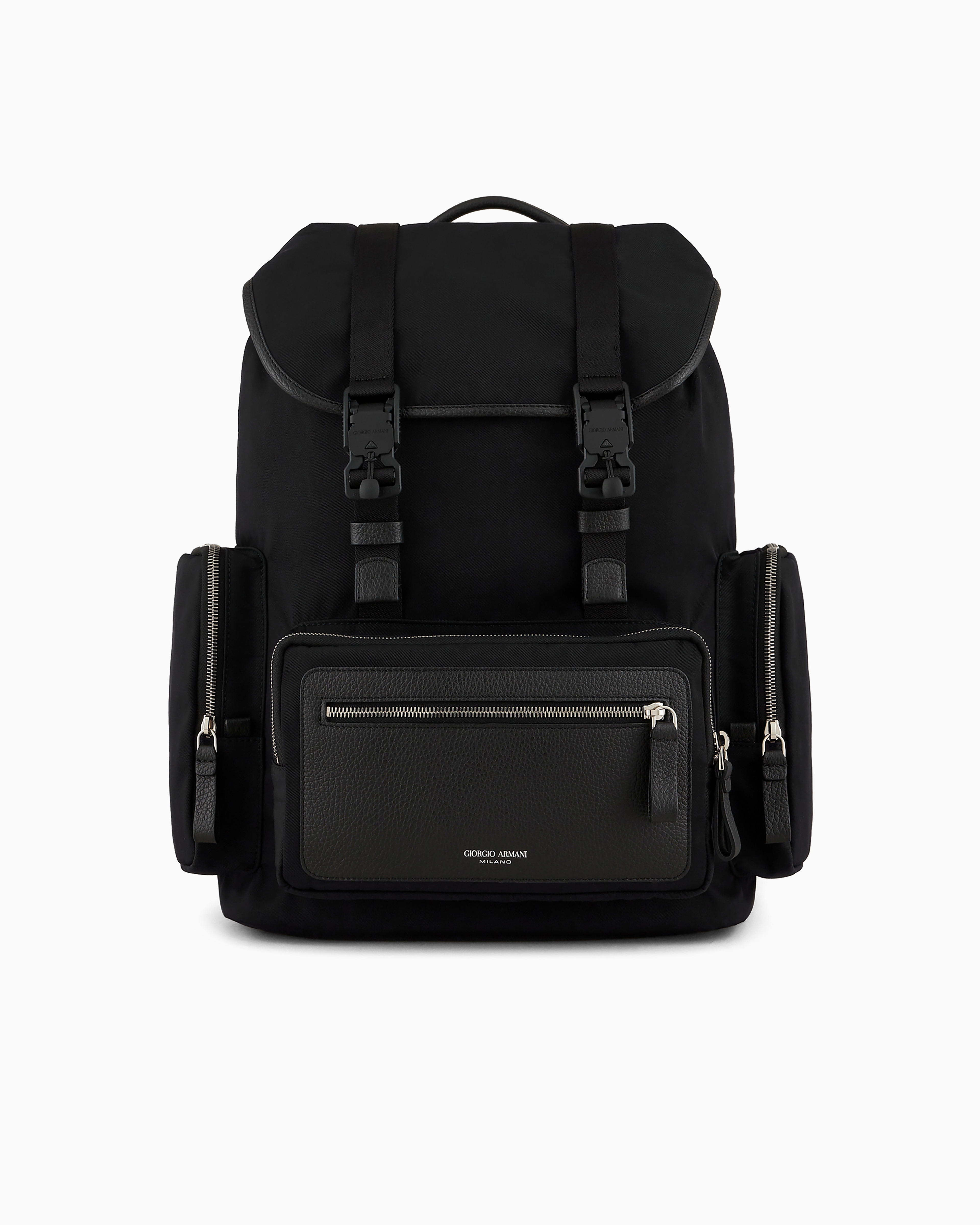Recycled-nylon and pebbled-leather backpack ASV | Giorgio Armani