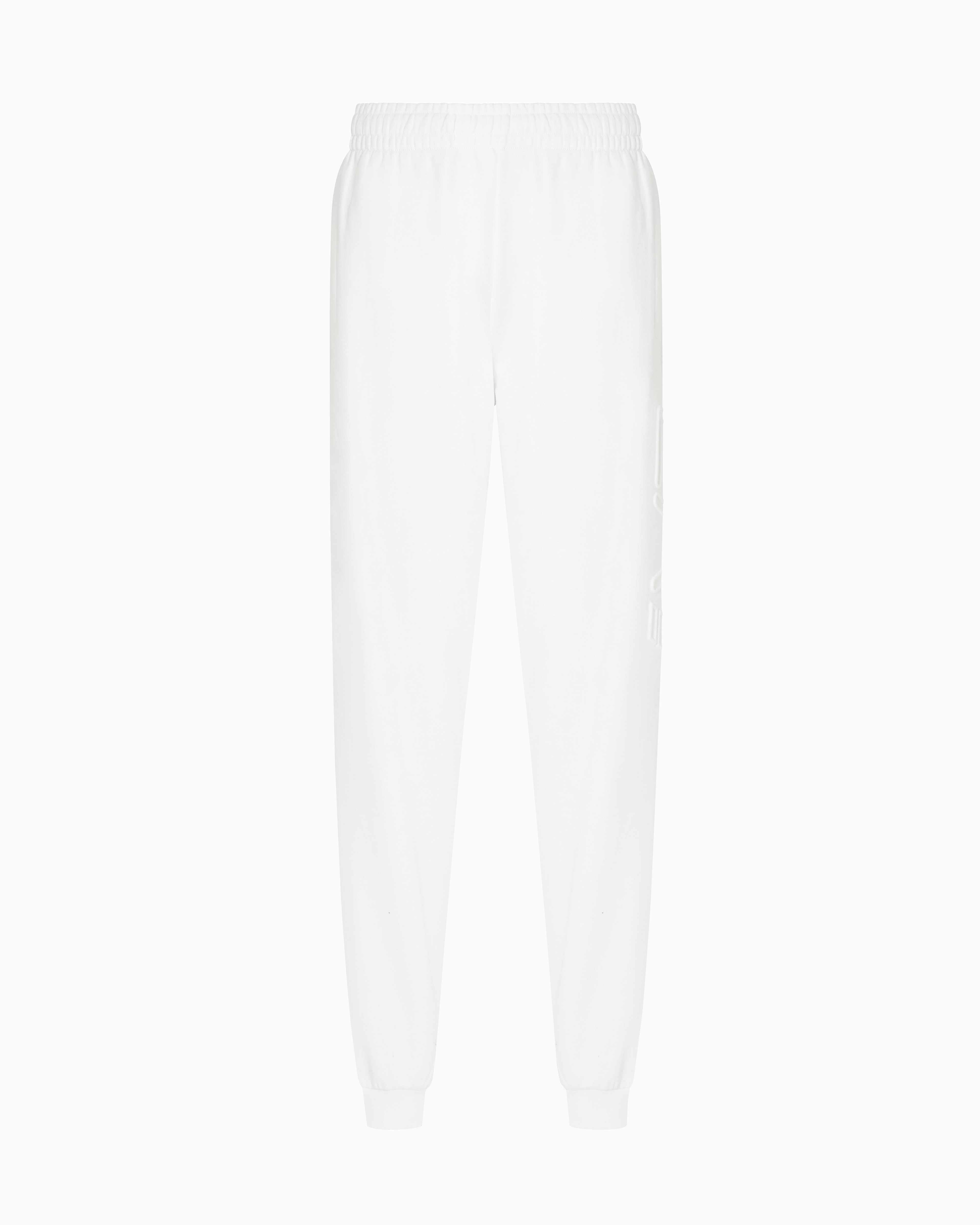 Ea7 Logo Series Organic-cotton Joggers In White