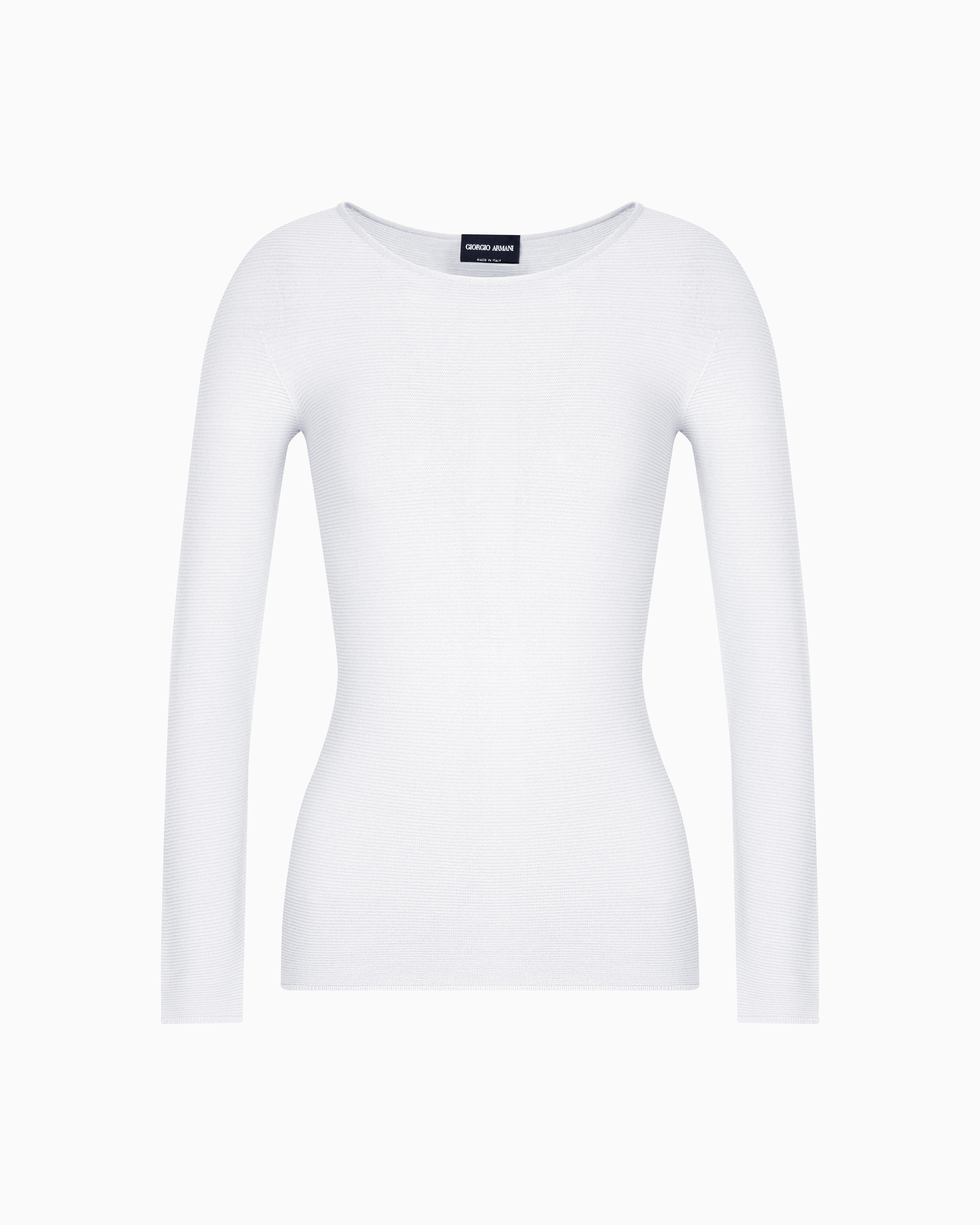 Giorgio Armani Links-stitch Viscose Long-sleeved Jumper In Grey