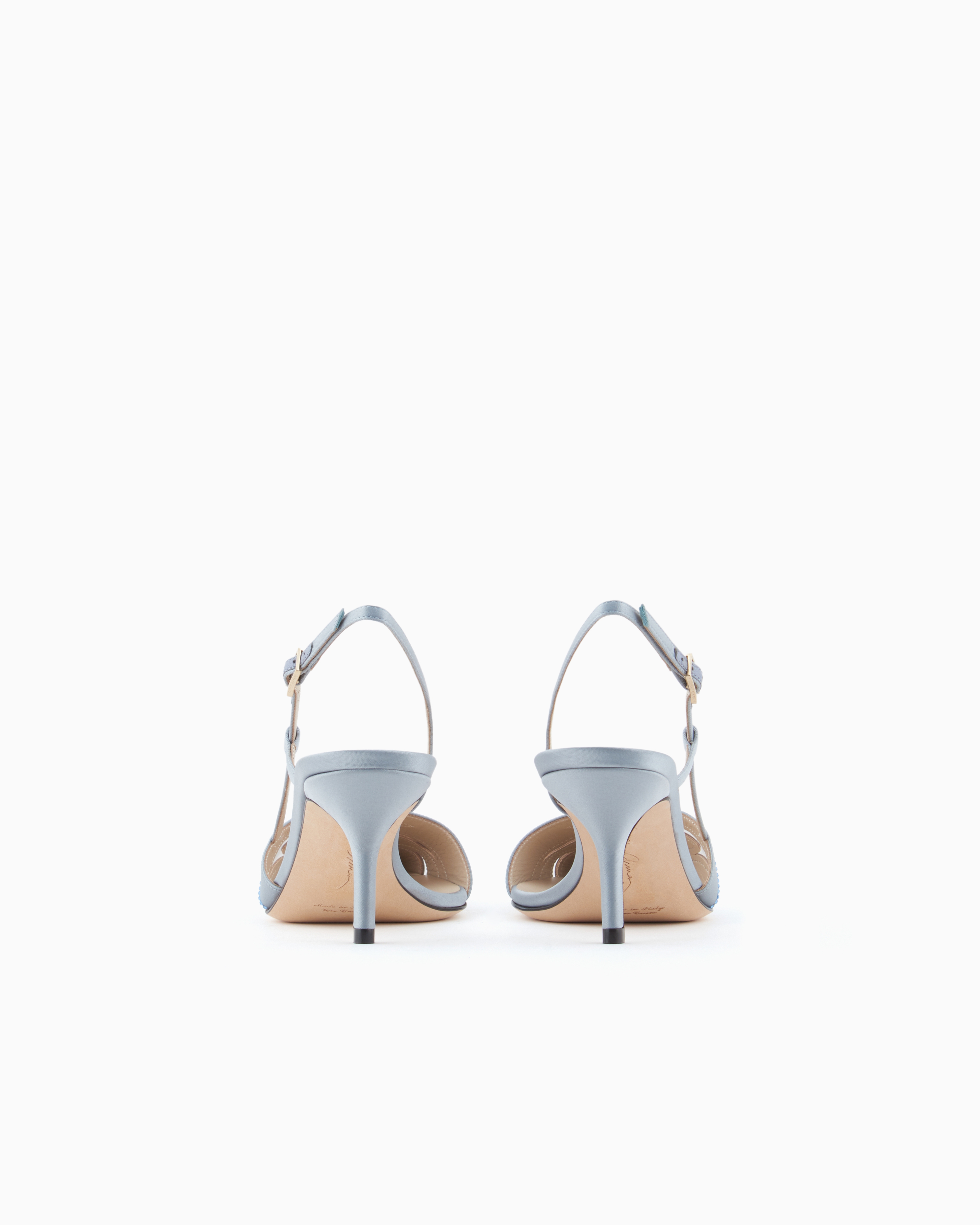 Giorgio Armani Satin And Rhinestone Slingbacks In Multi