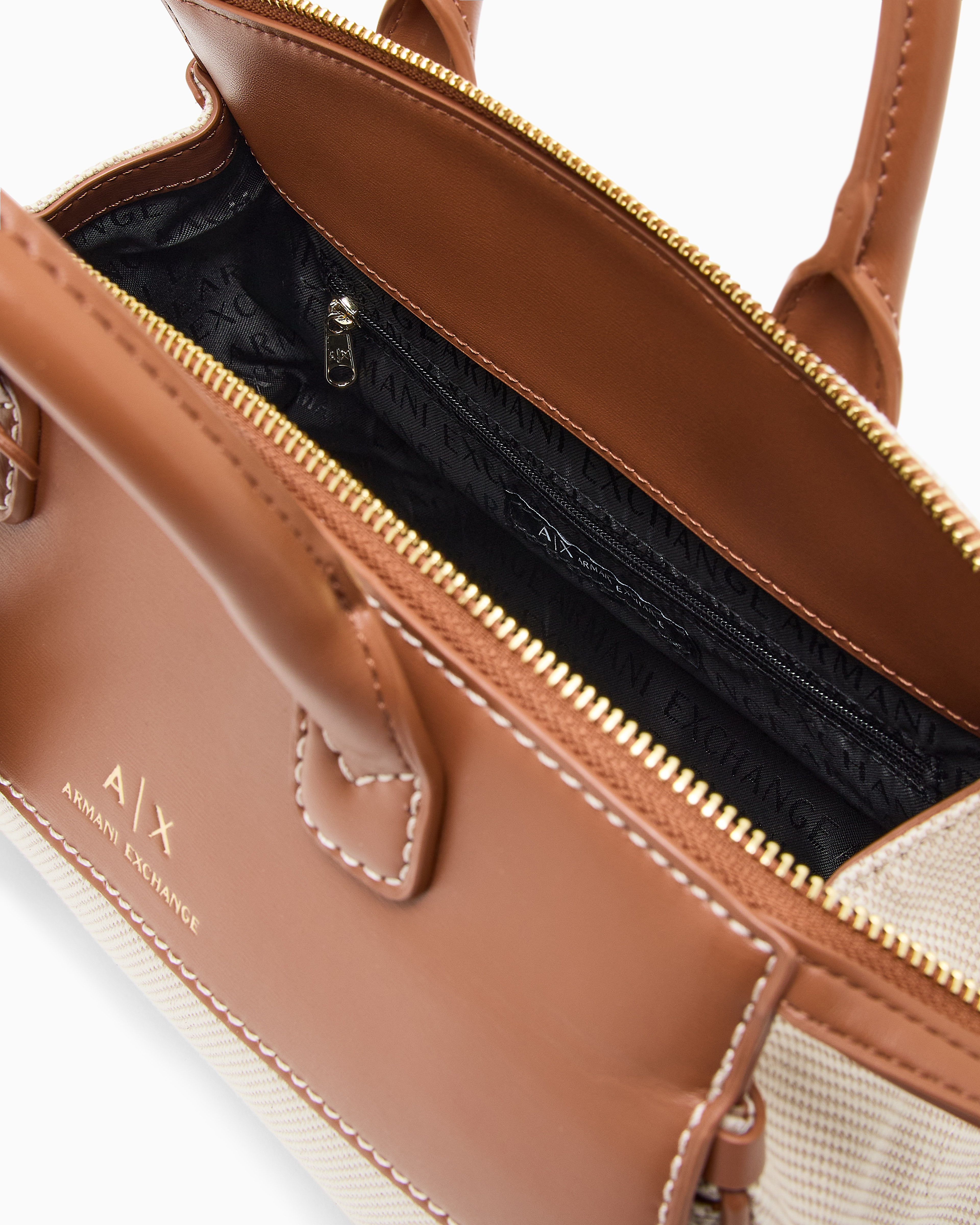 Armani Exchange Asv Handbag Trunk In Brown