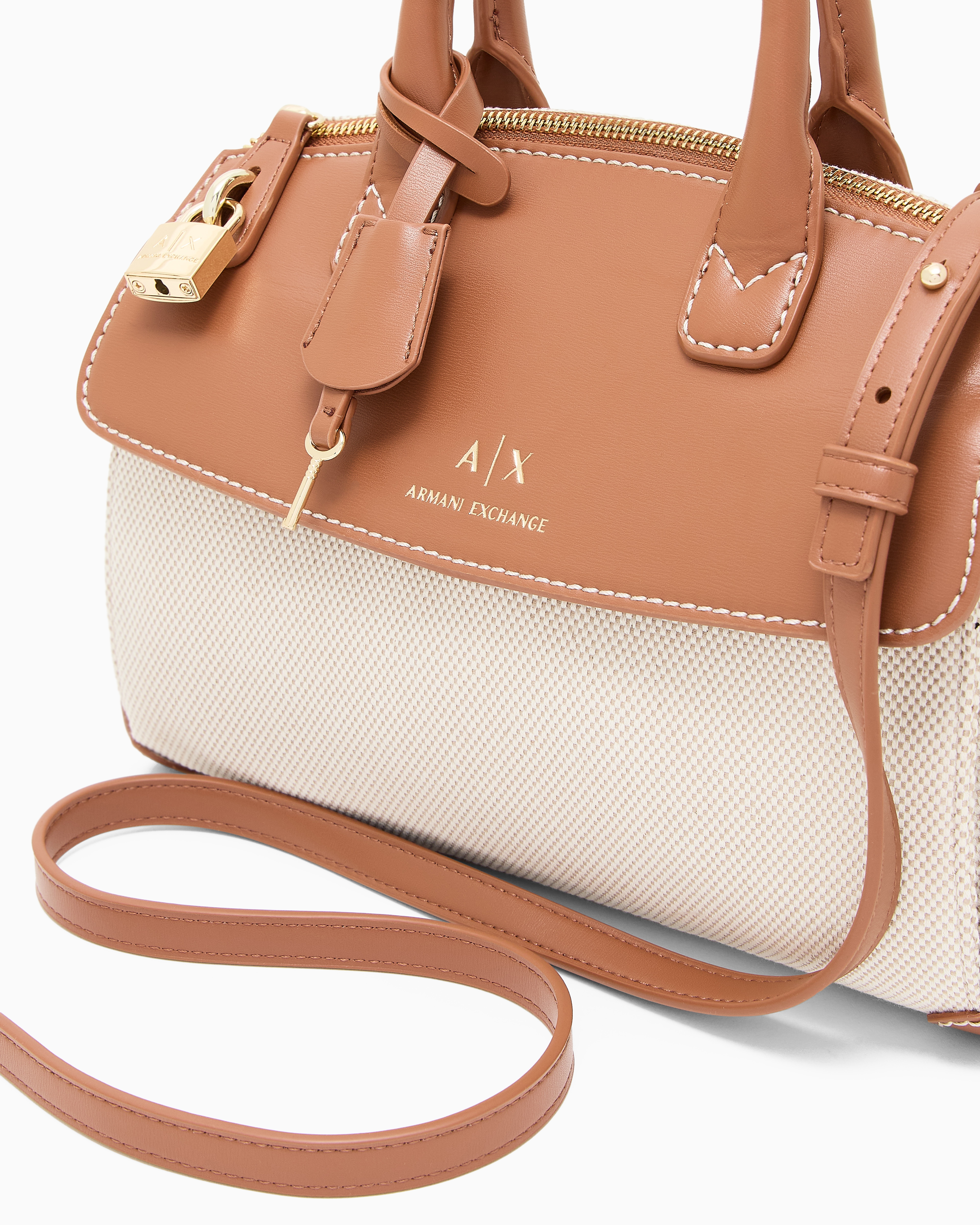 Armani Exchange Asv Handbag Trunk In Brown