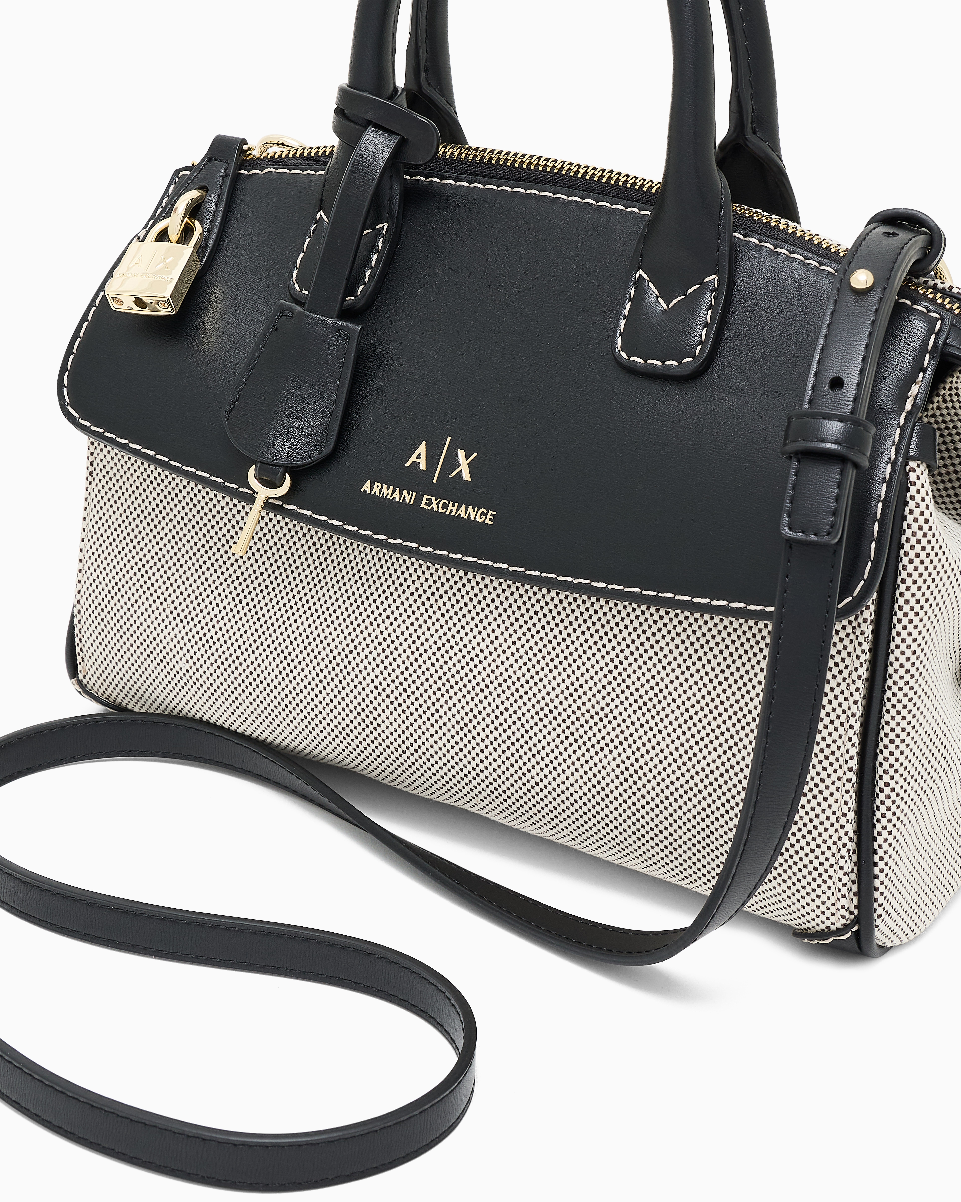 Armani Exchange Asv Handbag Trunk In Black