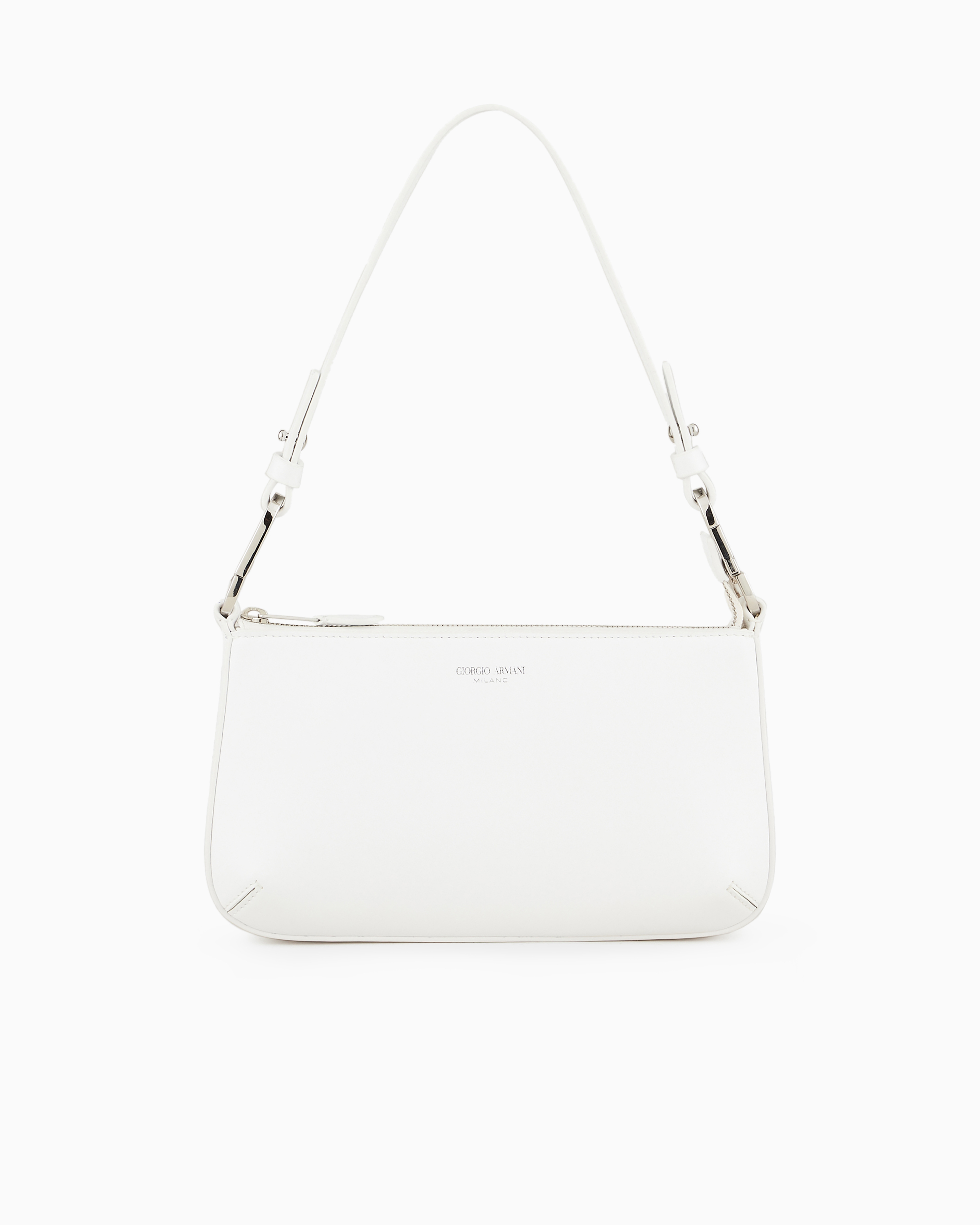 Giorgio Armani Love Collection Genderless Medium La Prima Leather Bag In White