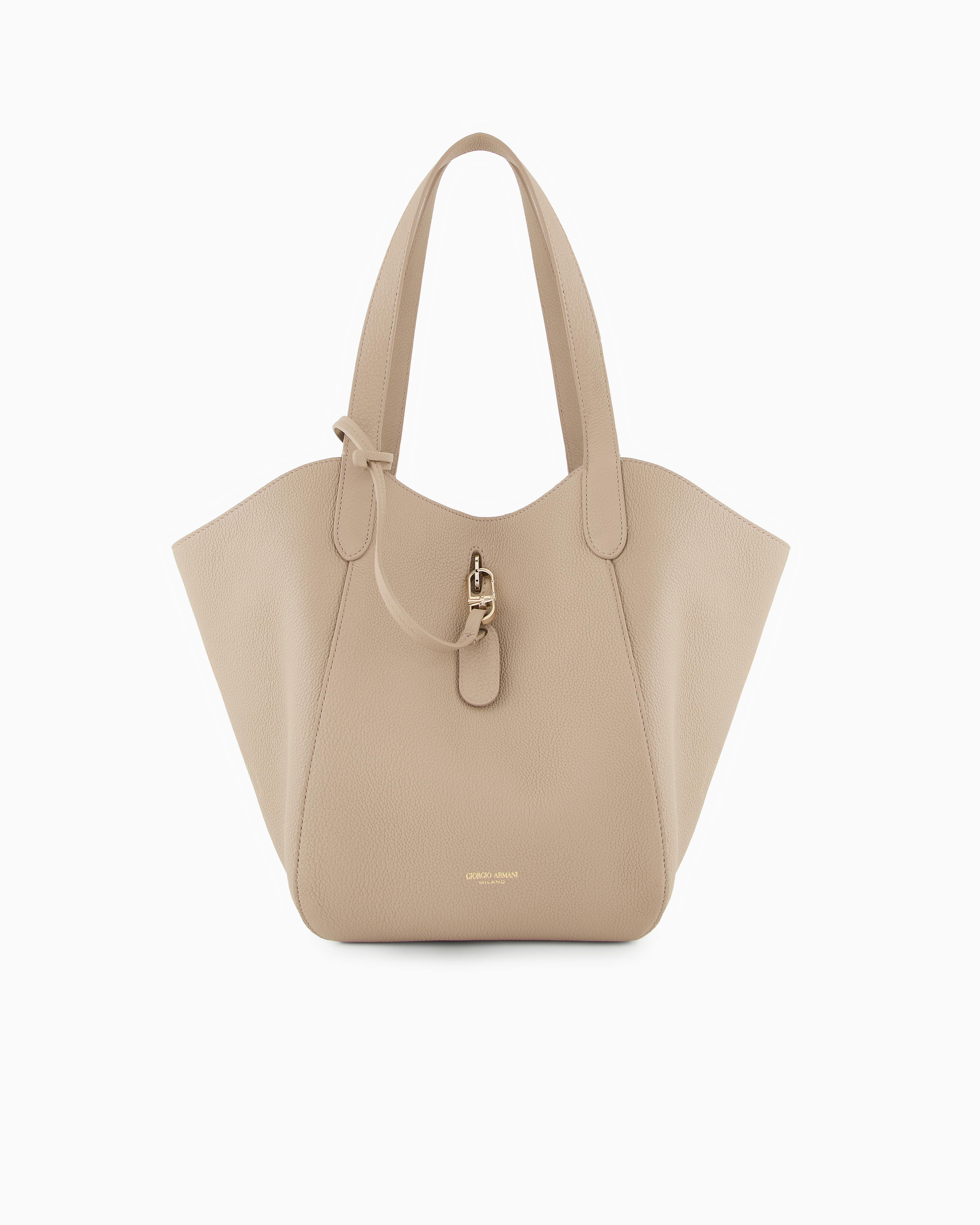 Giorgio Armani Leather Tote Bag With Logo