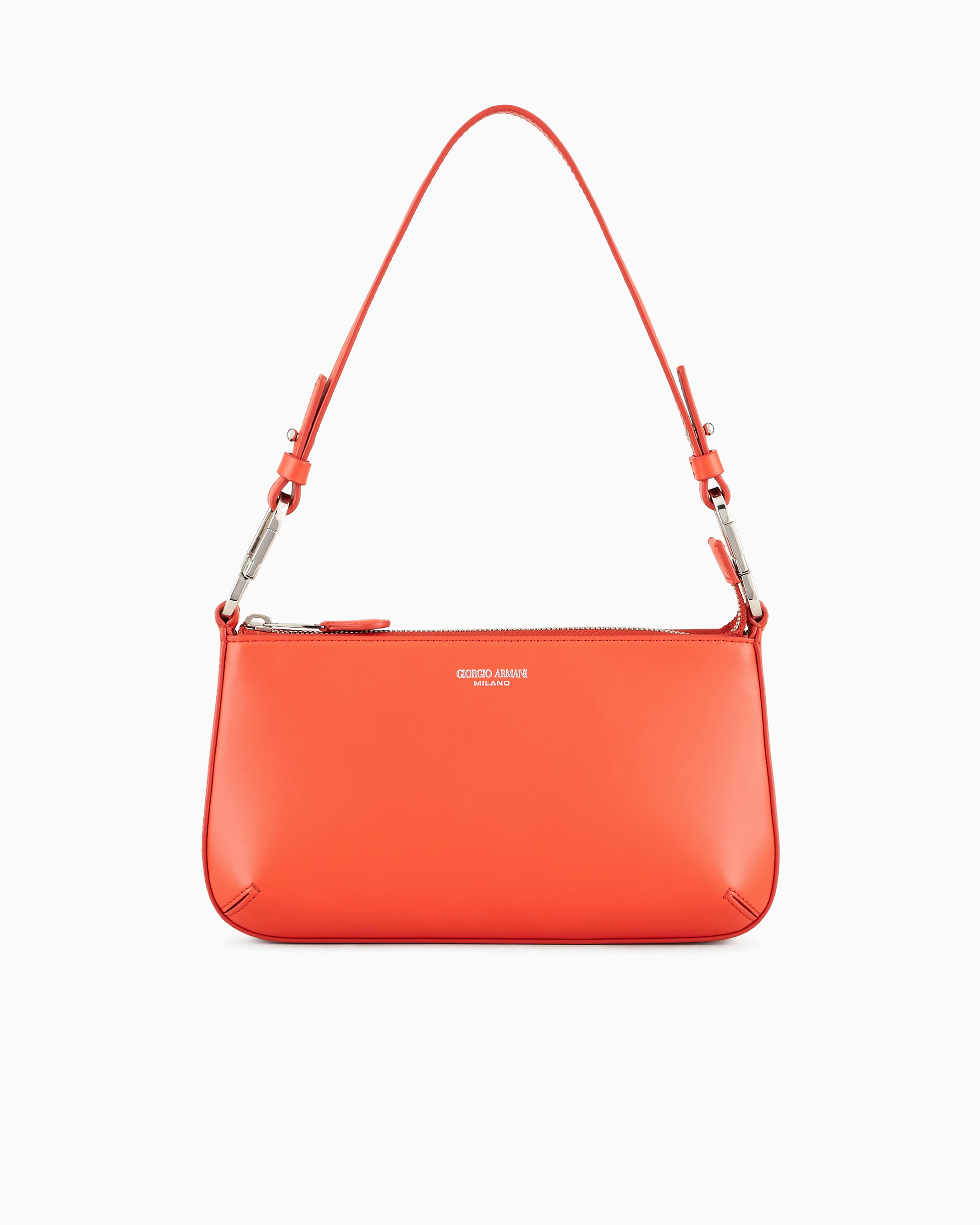 Giorgio Armani Love Collection Genderless Medium La Prima Leather Bag In Orange