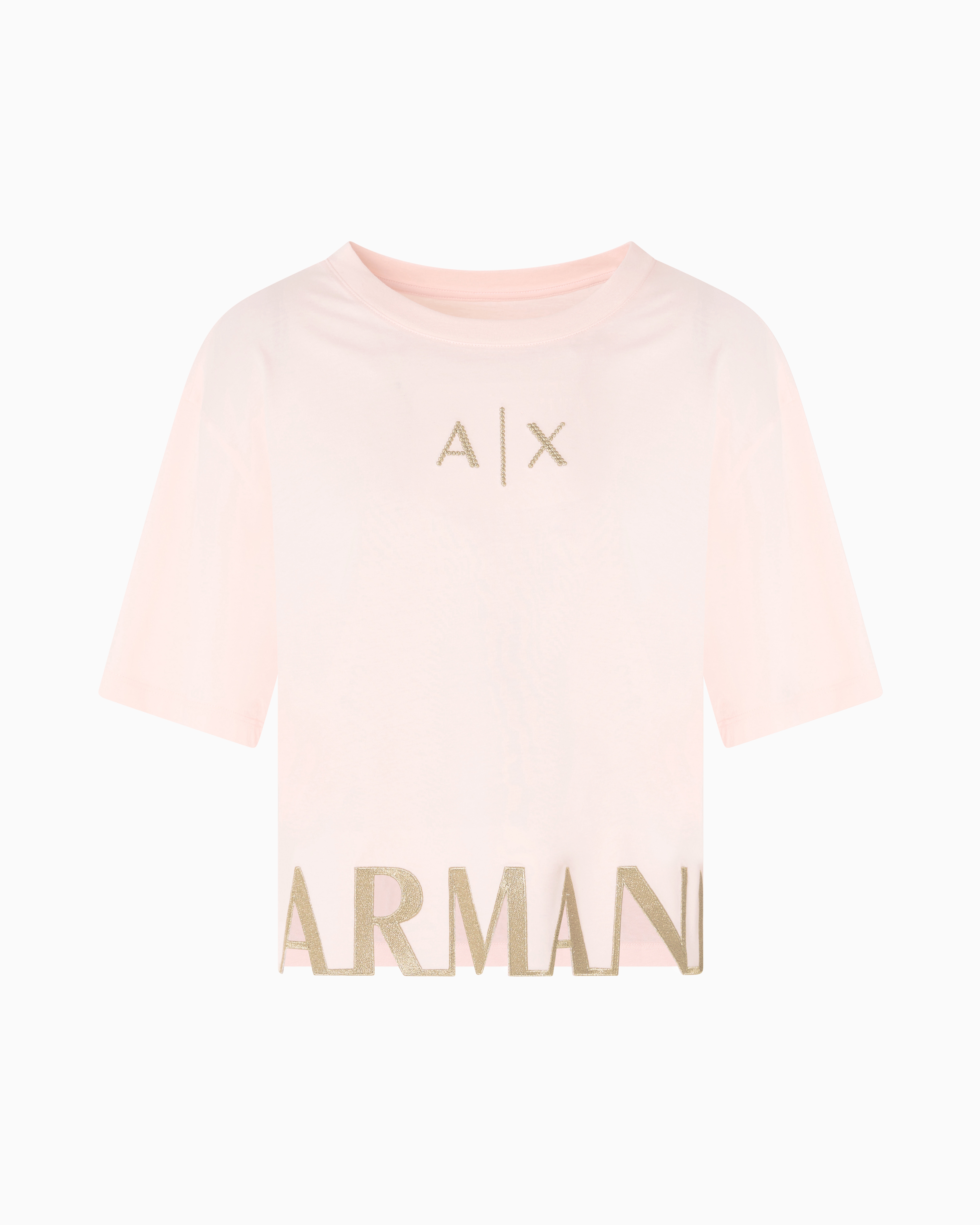Armani Exchange Cropped T-shirts In Pink
