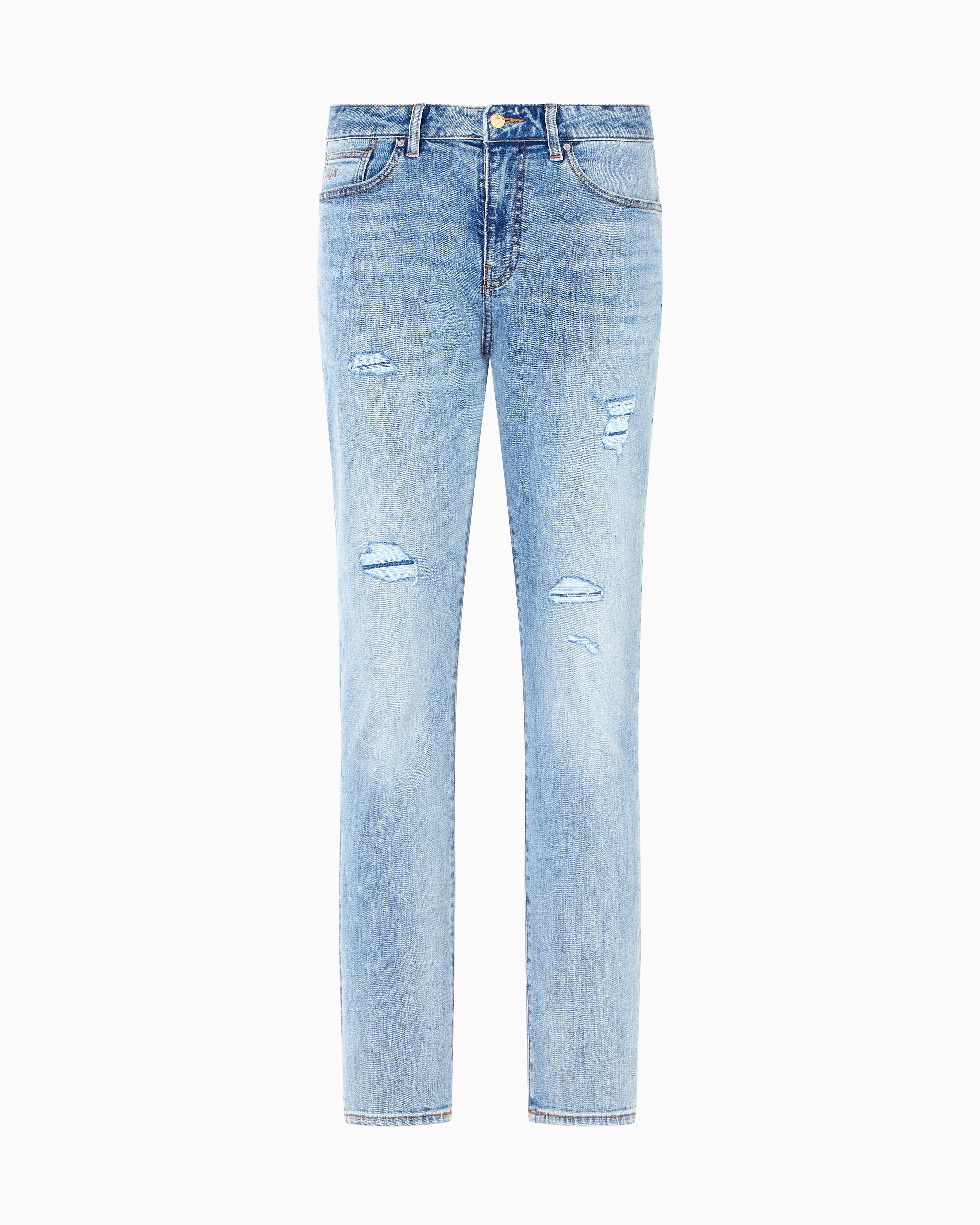 Armani Exchange J14 Skinny Fit Jeans In Stone Washed Cotton Denim In Blue