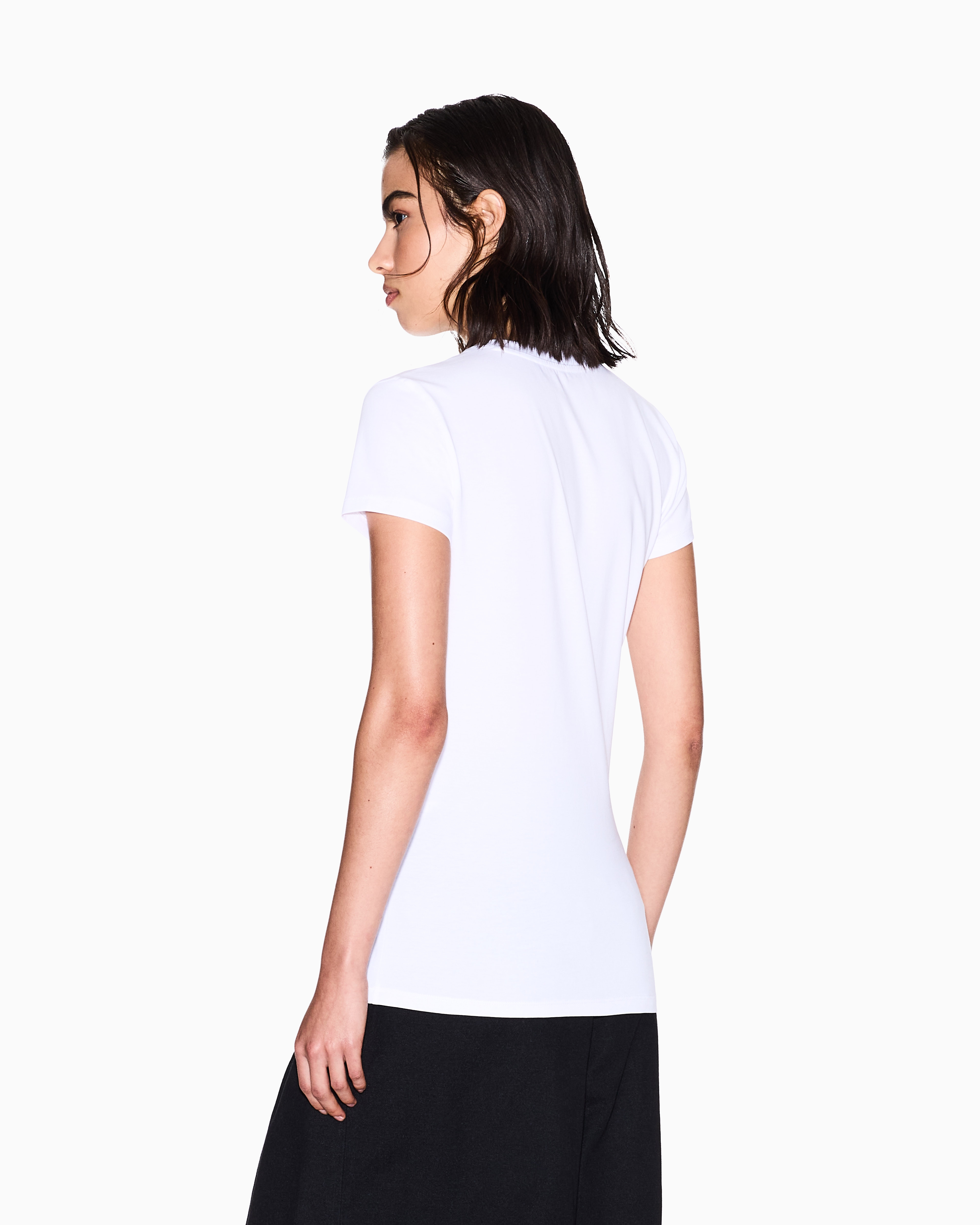 Armani Exchange - Slim Fit T-Shirts, Woman, White, Size: