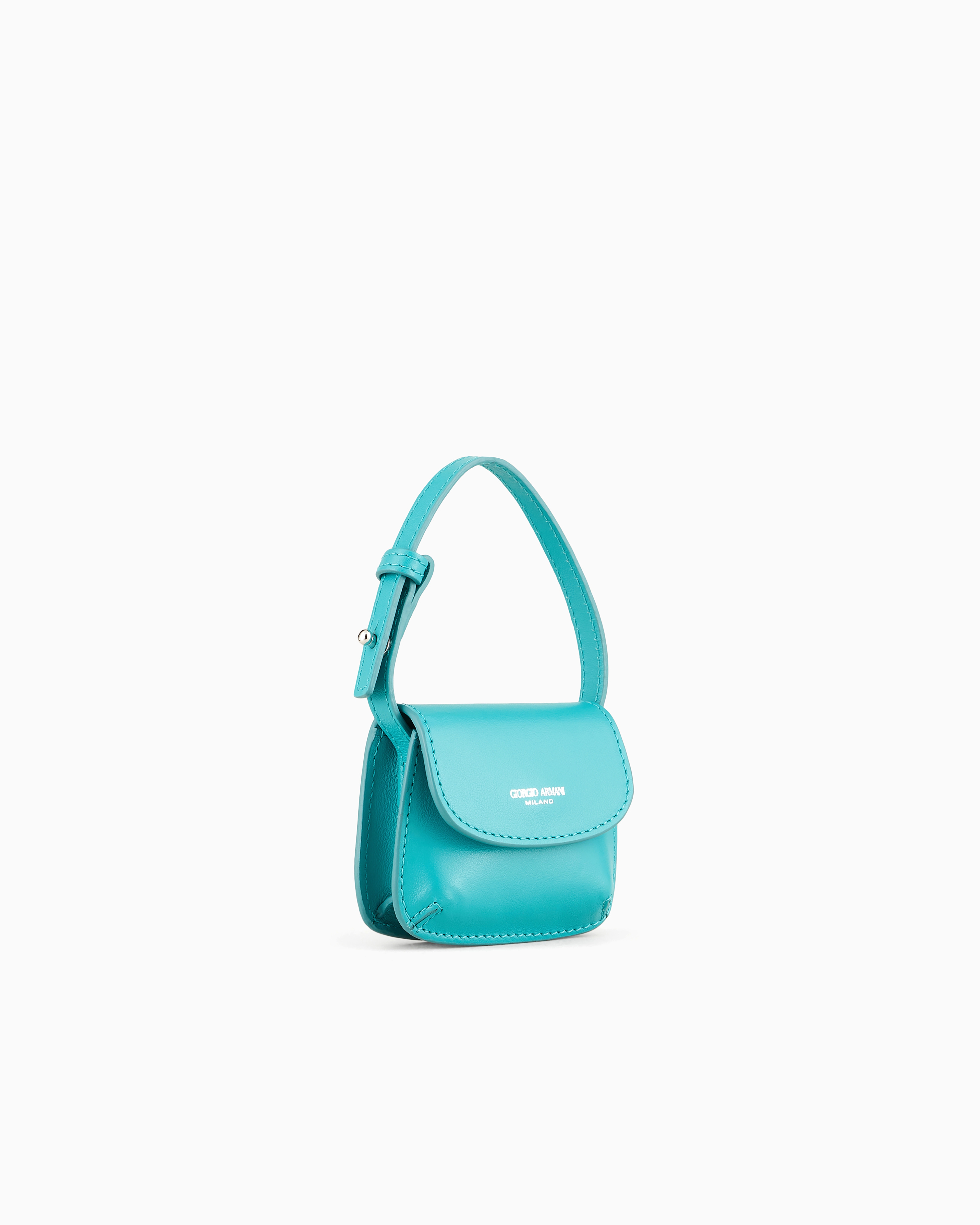 Giorgio Armani Love Collection Genderless Leather La Prima Micro Charm Bag In Green