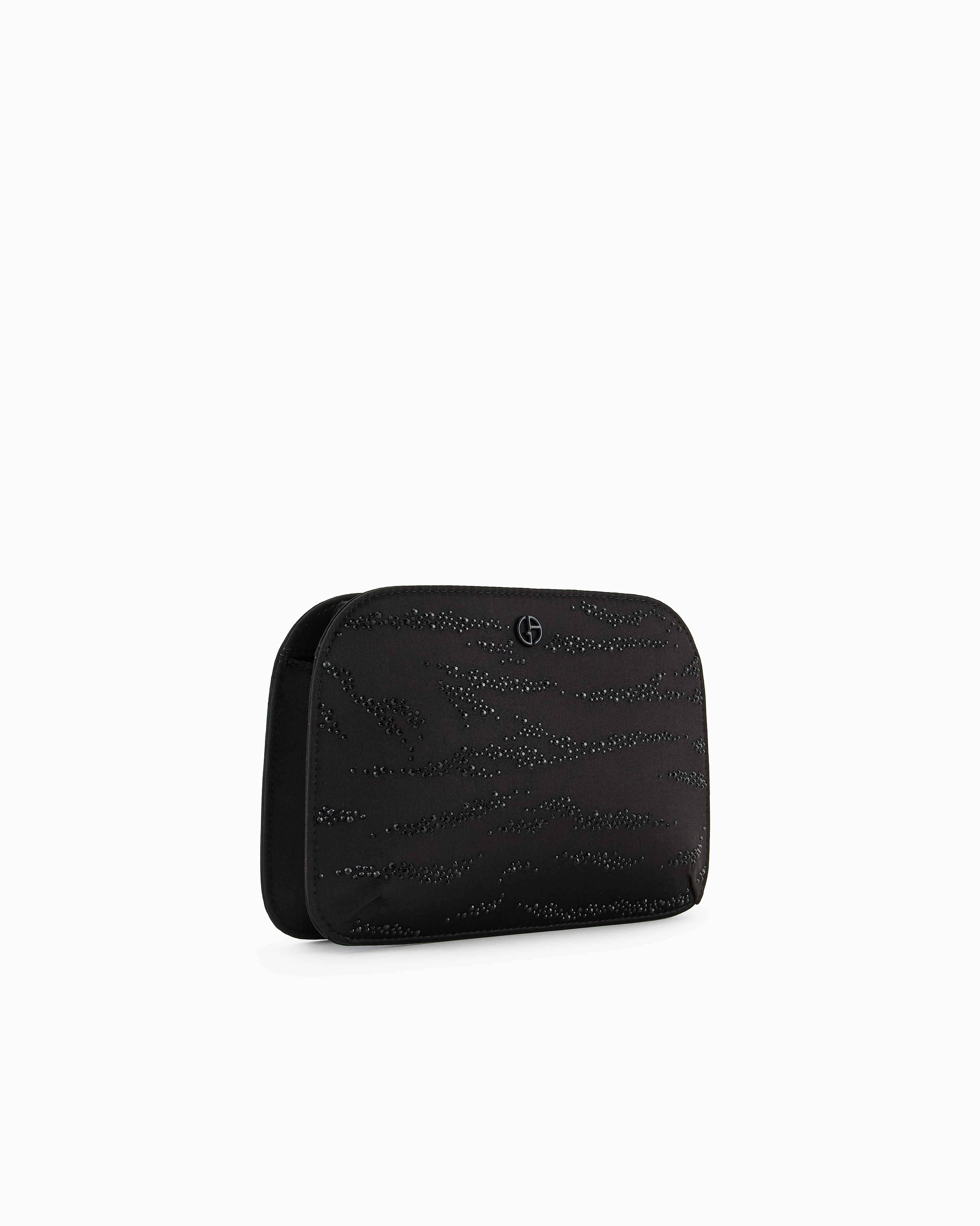 Giorgio Armani La Prima Satin Clutch Bag With Rhinestone Animal Print