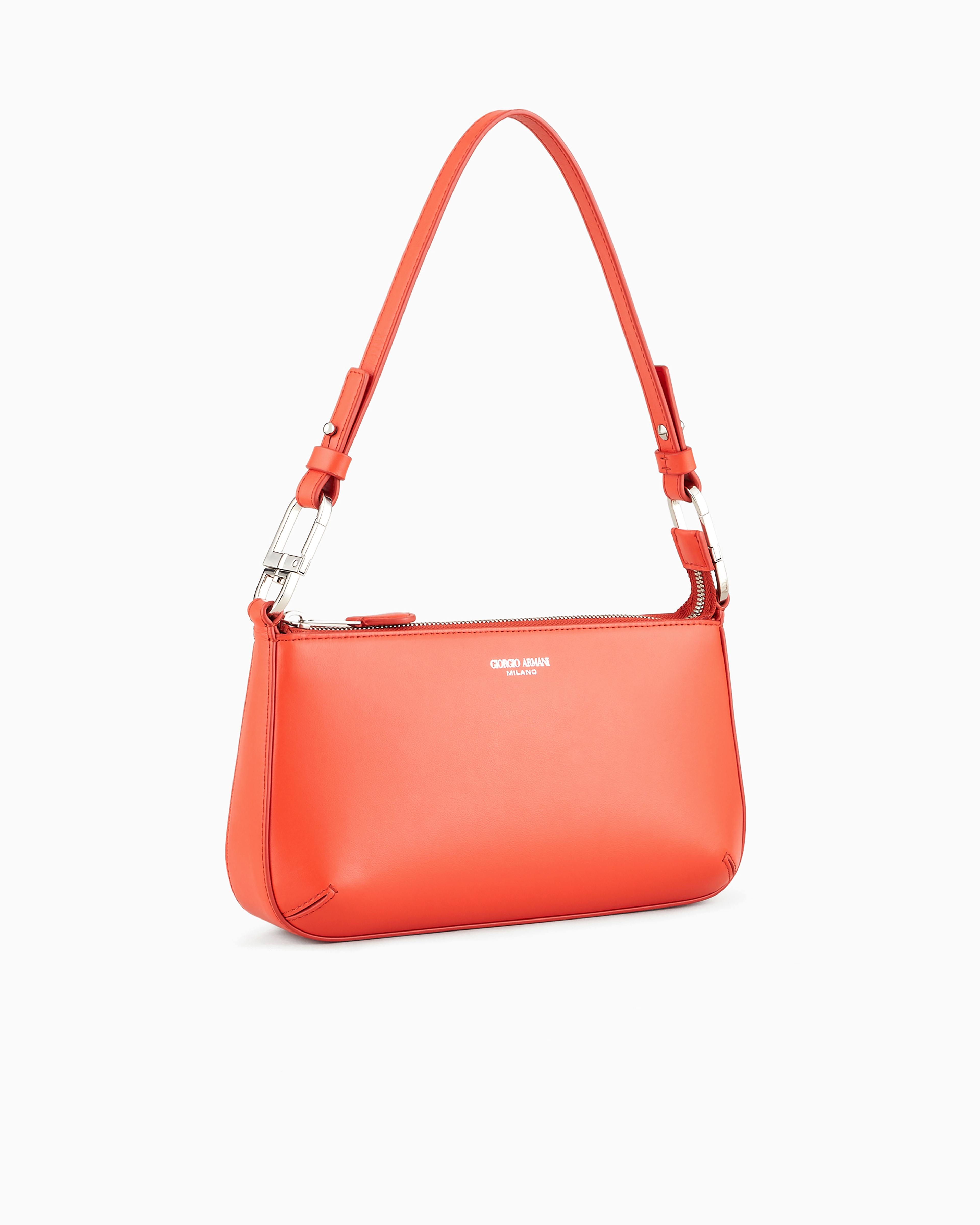 Giorgio Armani Love Collection Genderless Medium La Prima Leather Bag In Orange