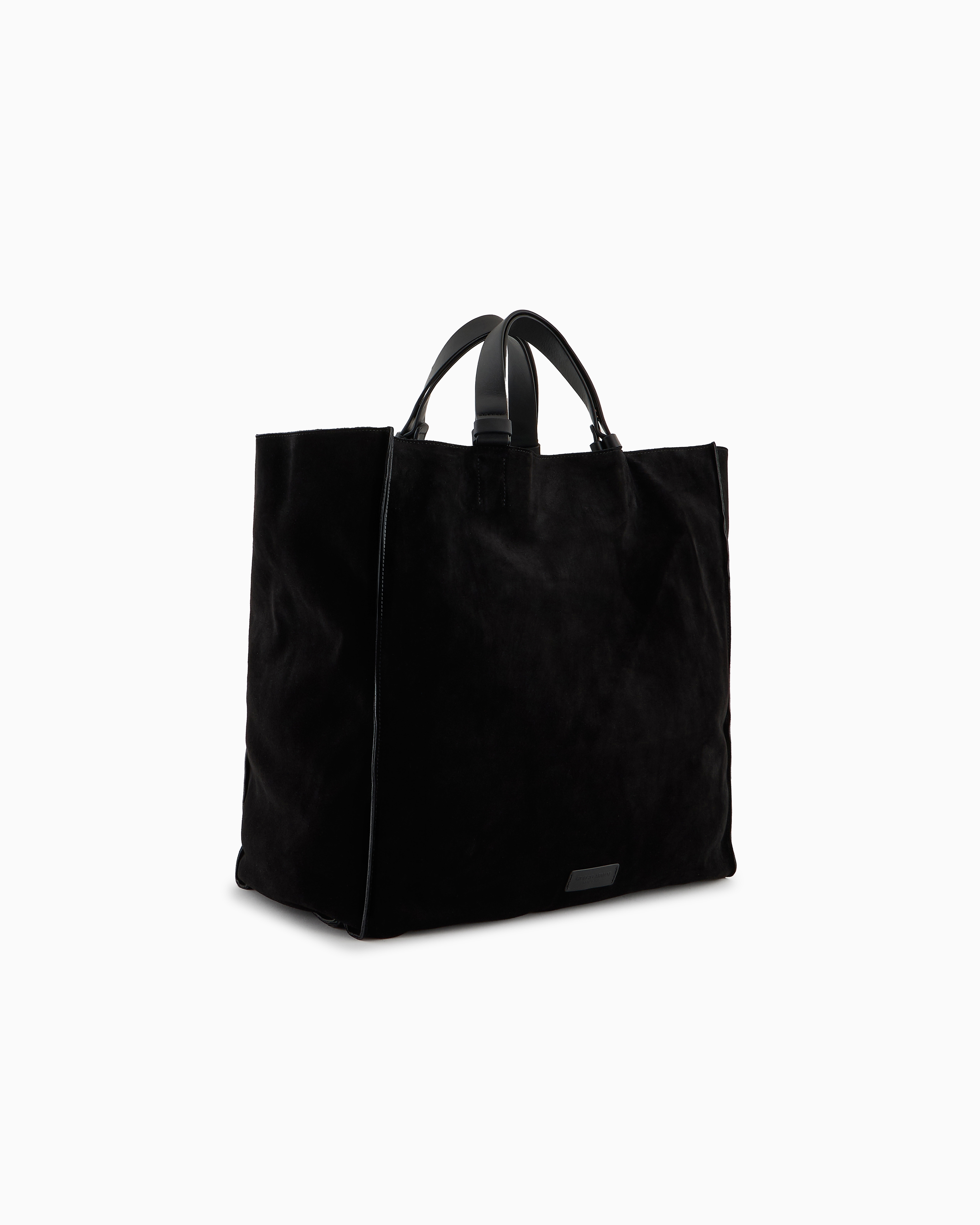Giorgio Armani Suede Leather-trim Tote Bag
