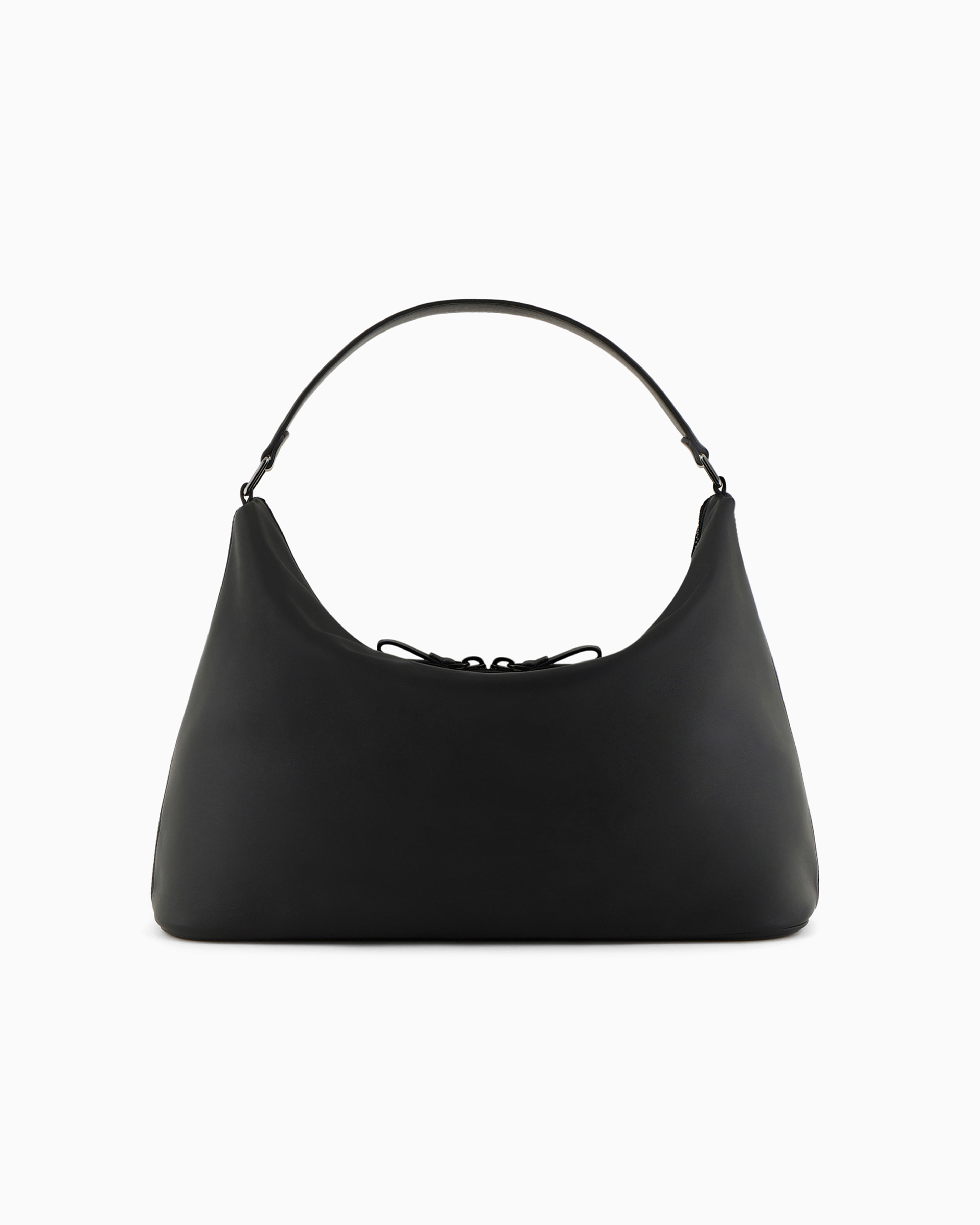 Giorgio Armani Nappa Leather Oversized Shoulder Strap In Black
