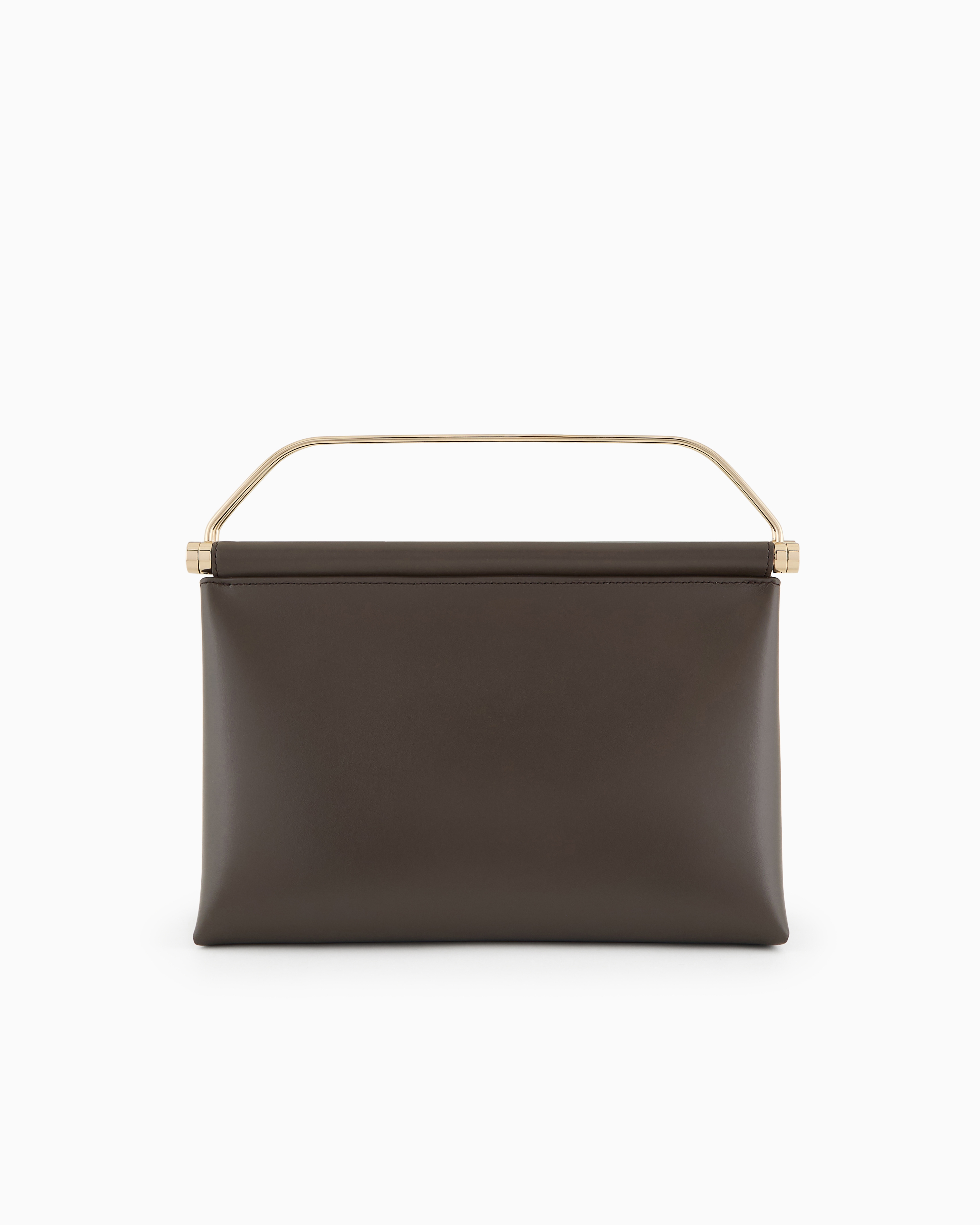 Giorgio Armani Avenue Large Polished Leather Clutch Bag