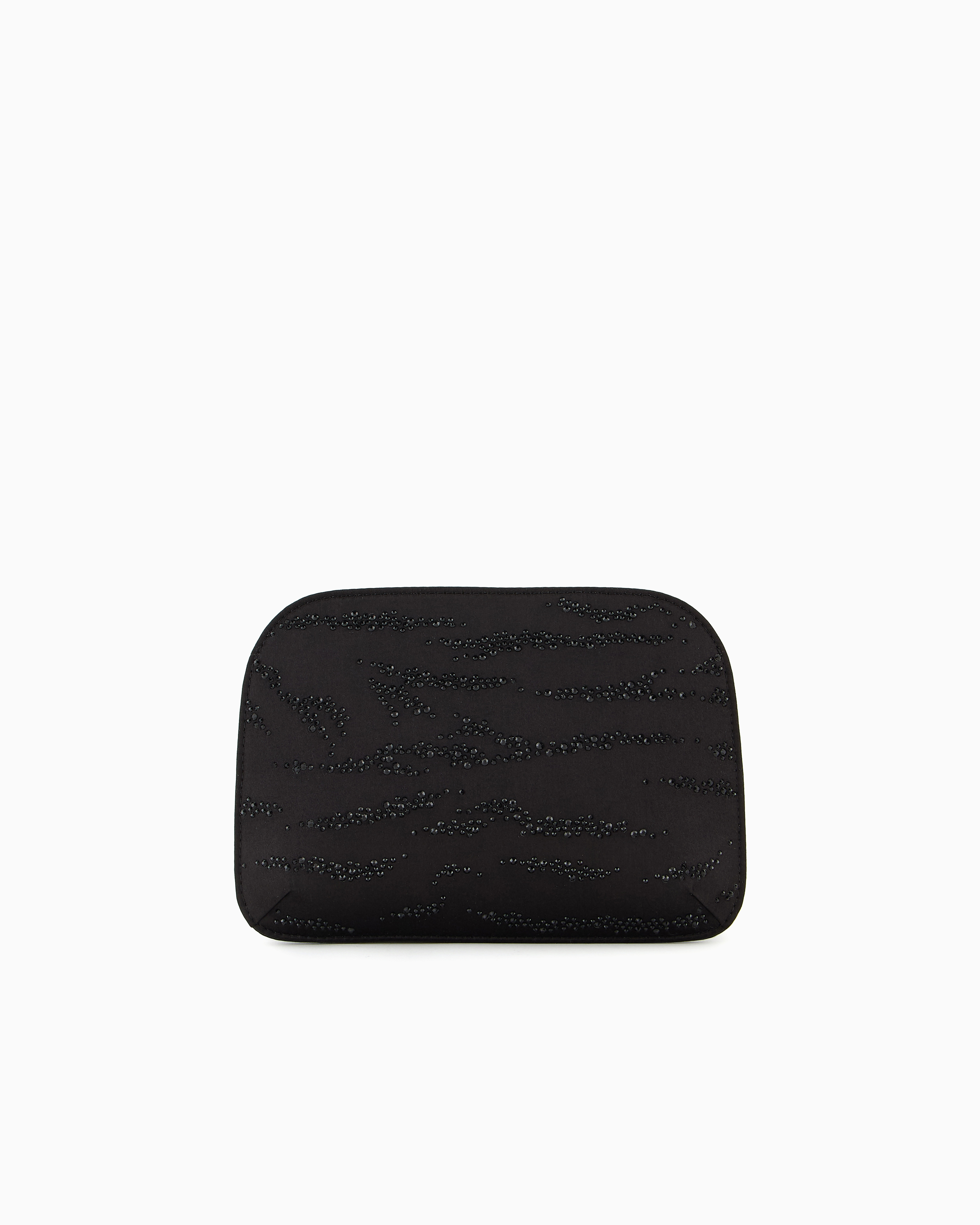 Giorgio Armani La Prima Satin Clutch Bag With Rhinestone Animal Print