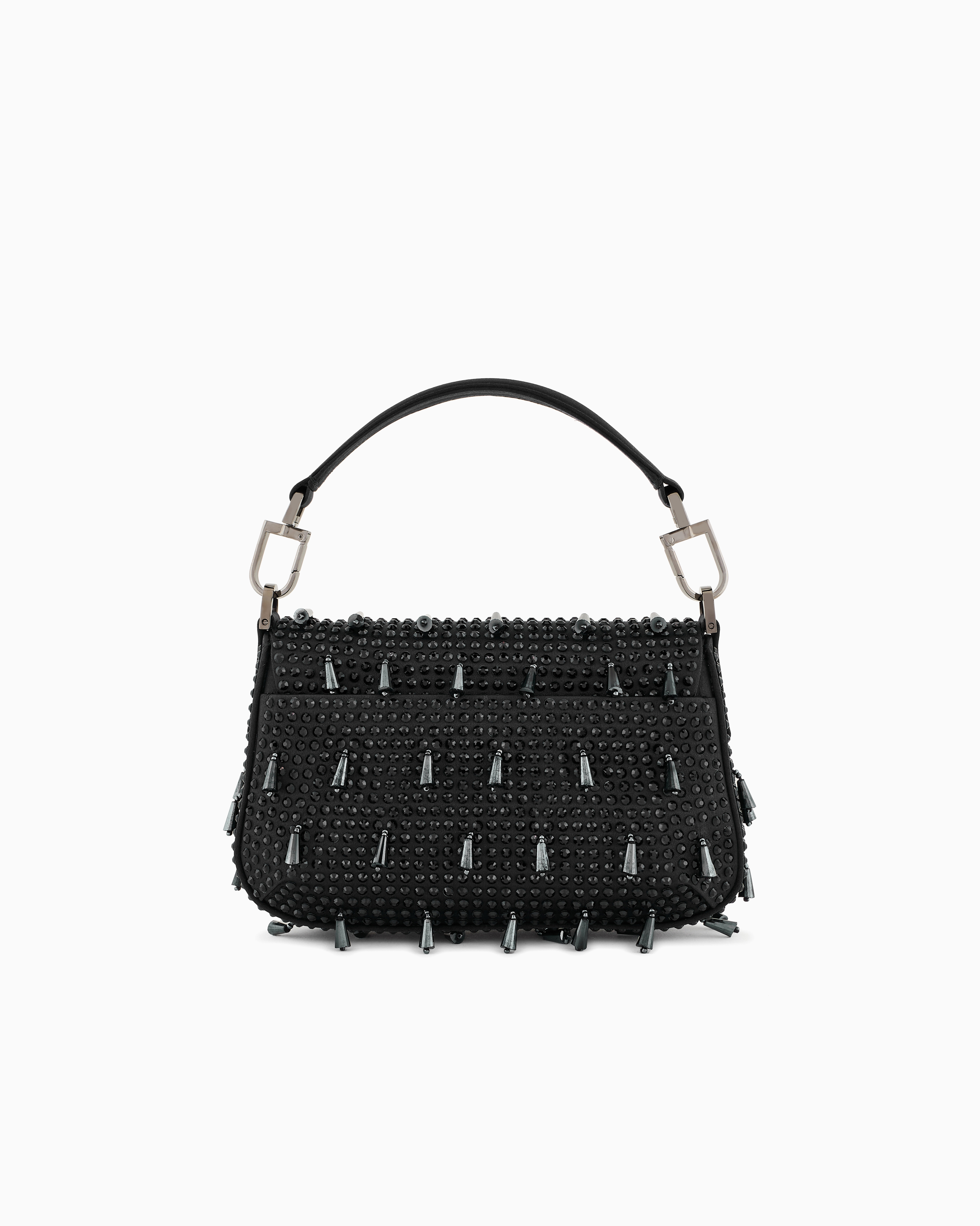 Giorgio Armani La Prima Soft Mini Satin Handbag With Rhinestone And Bead Embroidery