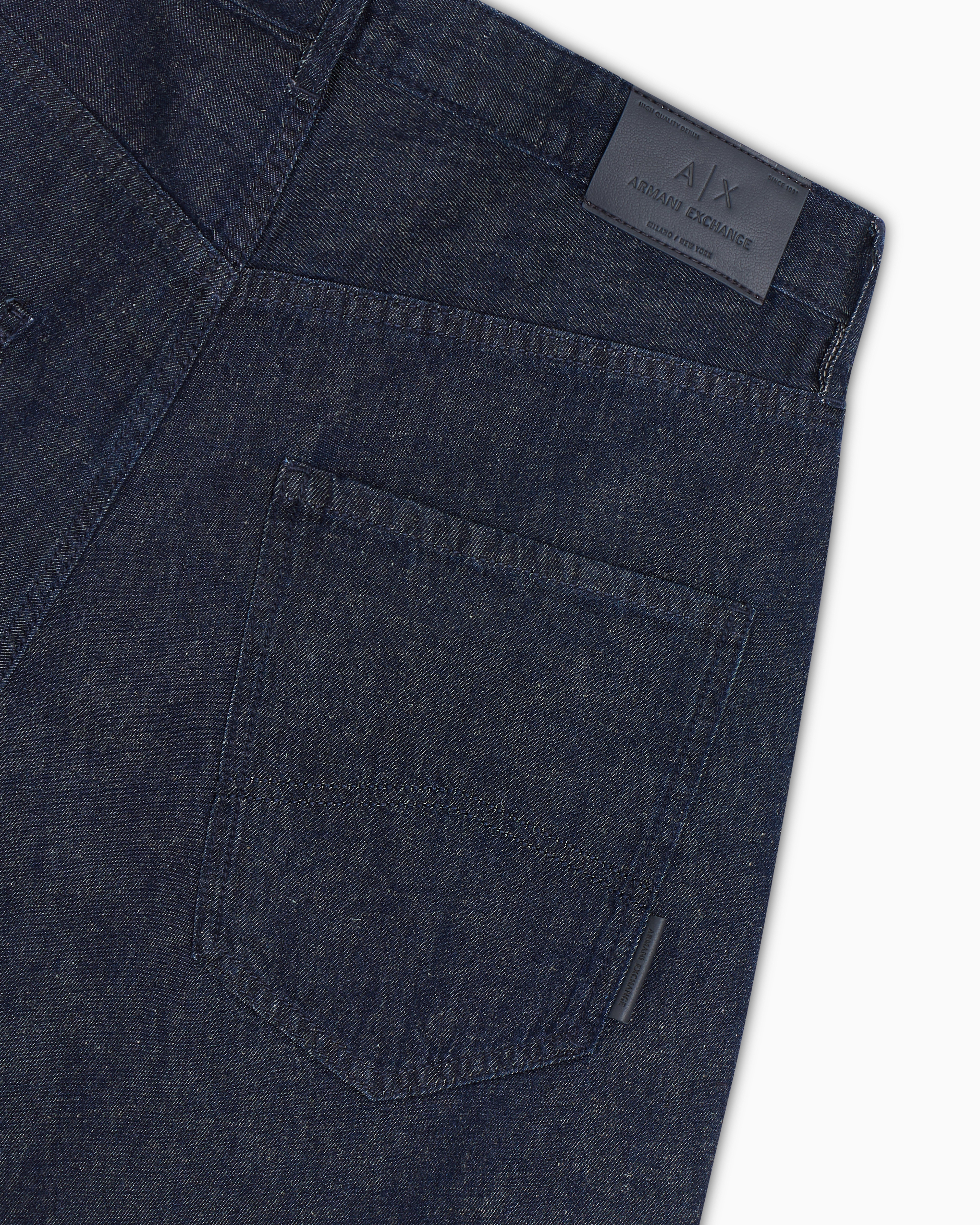 Armani Exchange - Cotton and linen baggy shorts, Man, Blue, Size: