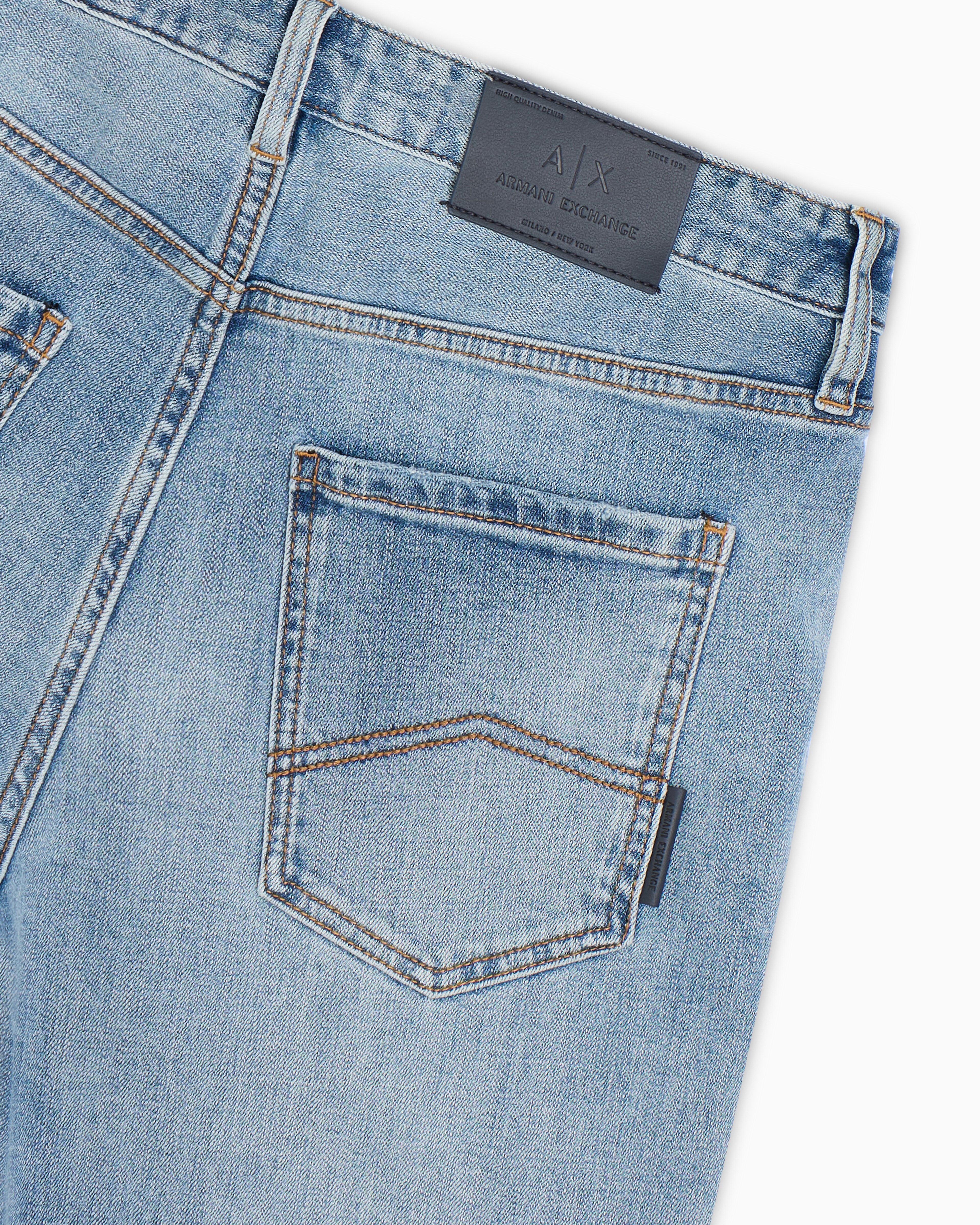 Armani Exchange - J14 skinny fit jeans stone washed cotton denim, Man, Blue, Size: