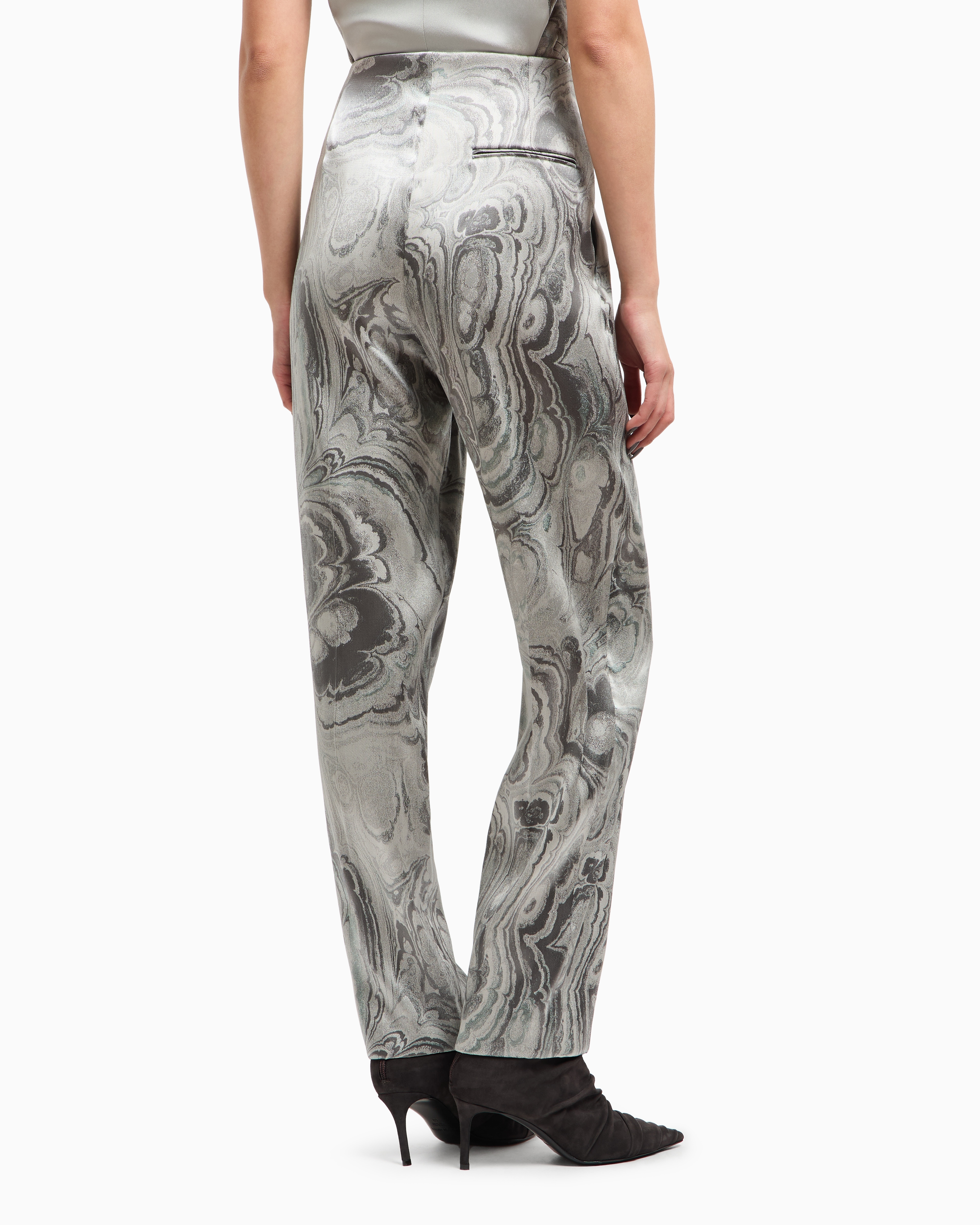Giorgio Armani Jacquard Single-pleat Trousers In White