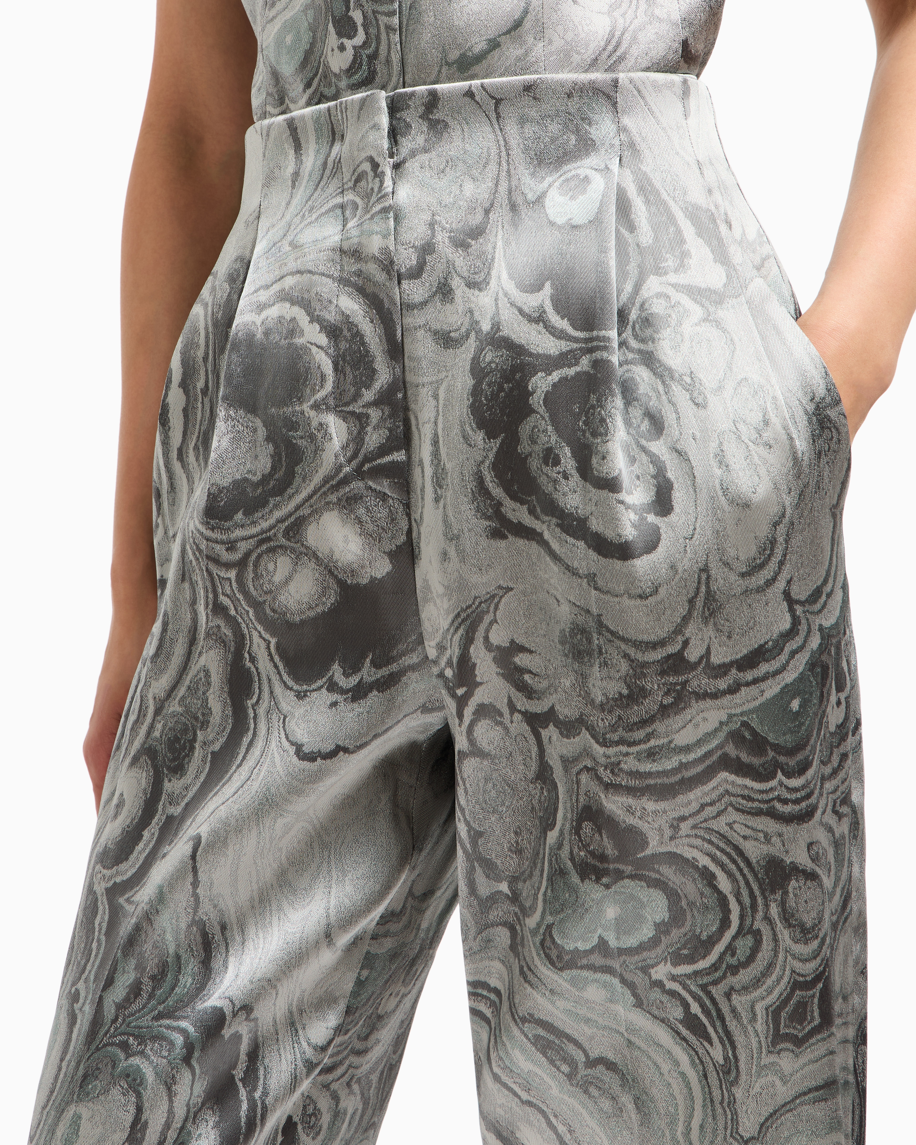 Giorgio Armani Jacquard Single-pleat Trousers In White