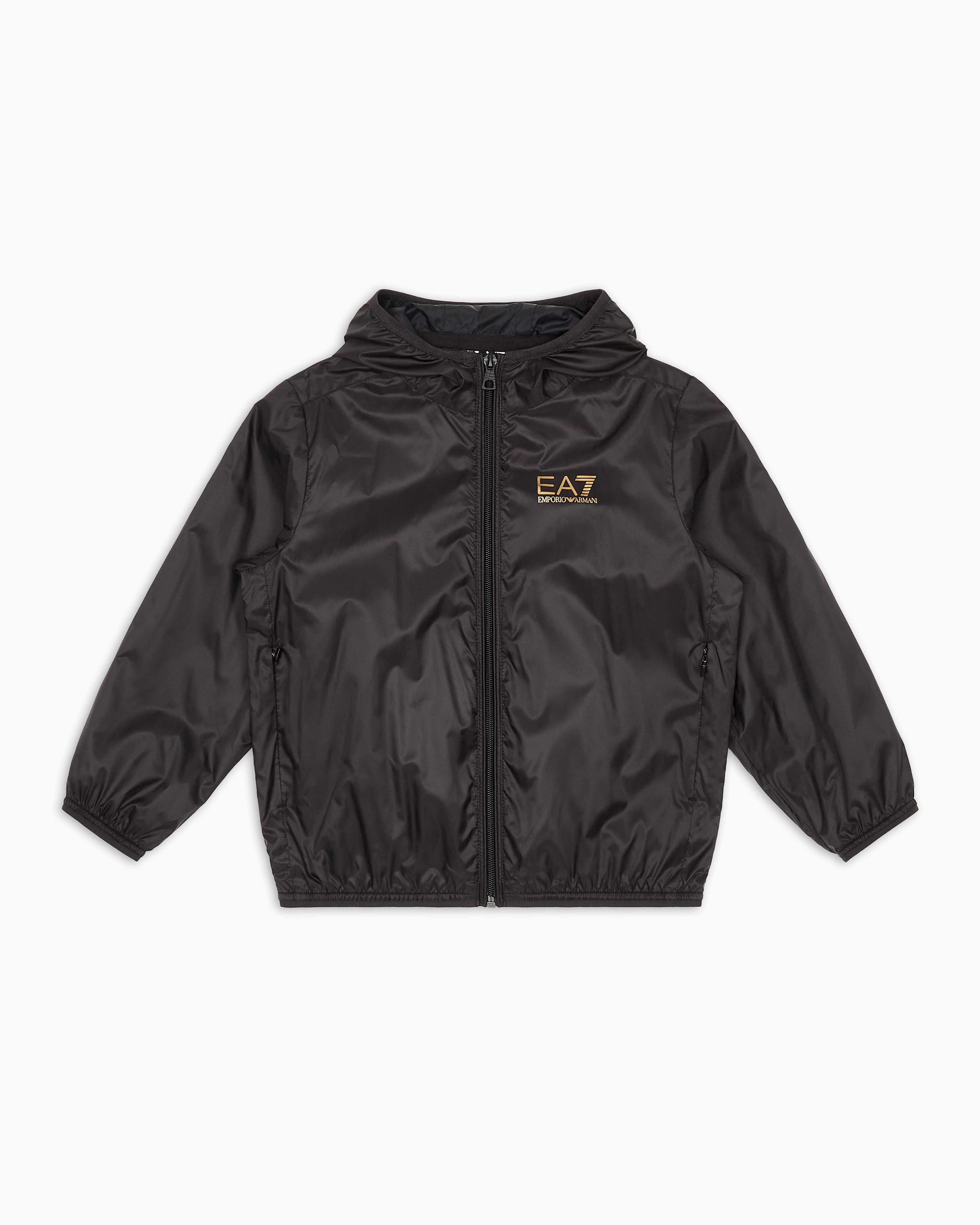 Ea7 Core Identity Boy Technical-fabric Jacket In Black