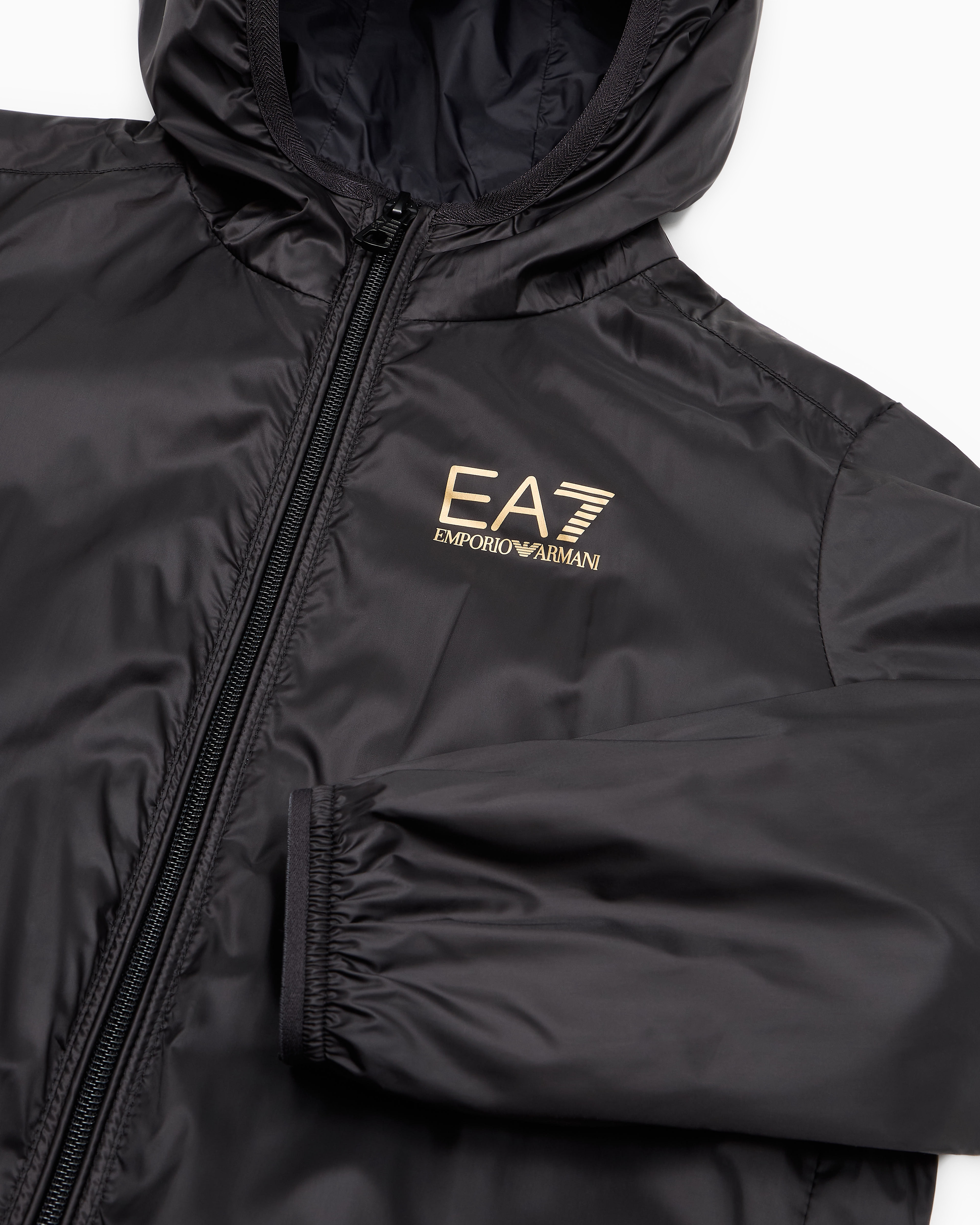 Ea7 Core Identity Boy Technical-fabric Jacket In Black