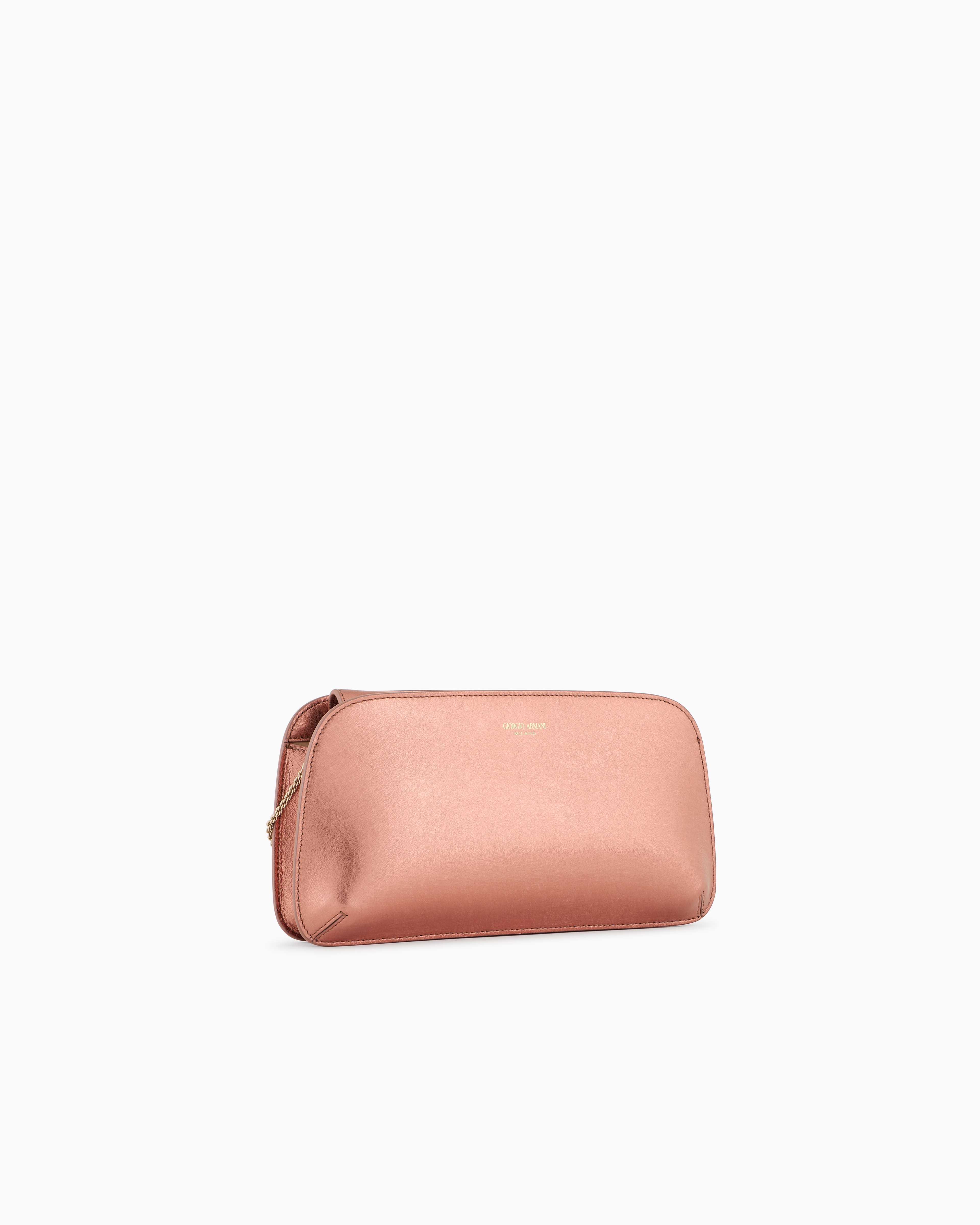 Giorgio Armani Lamé Leather La Prima Horizontal Clutch Bag