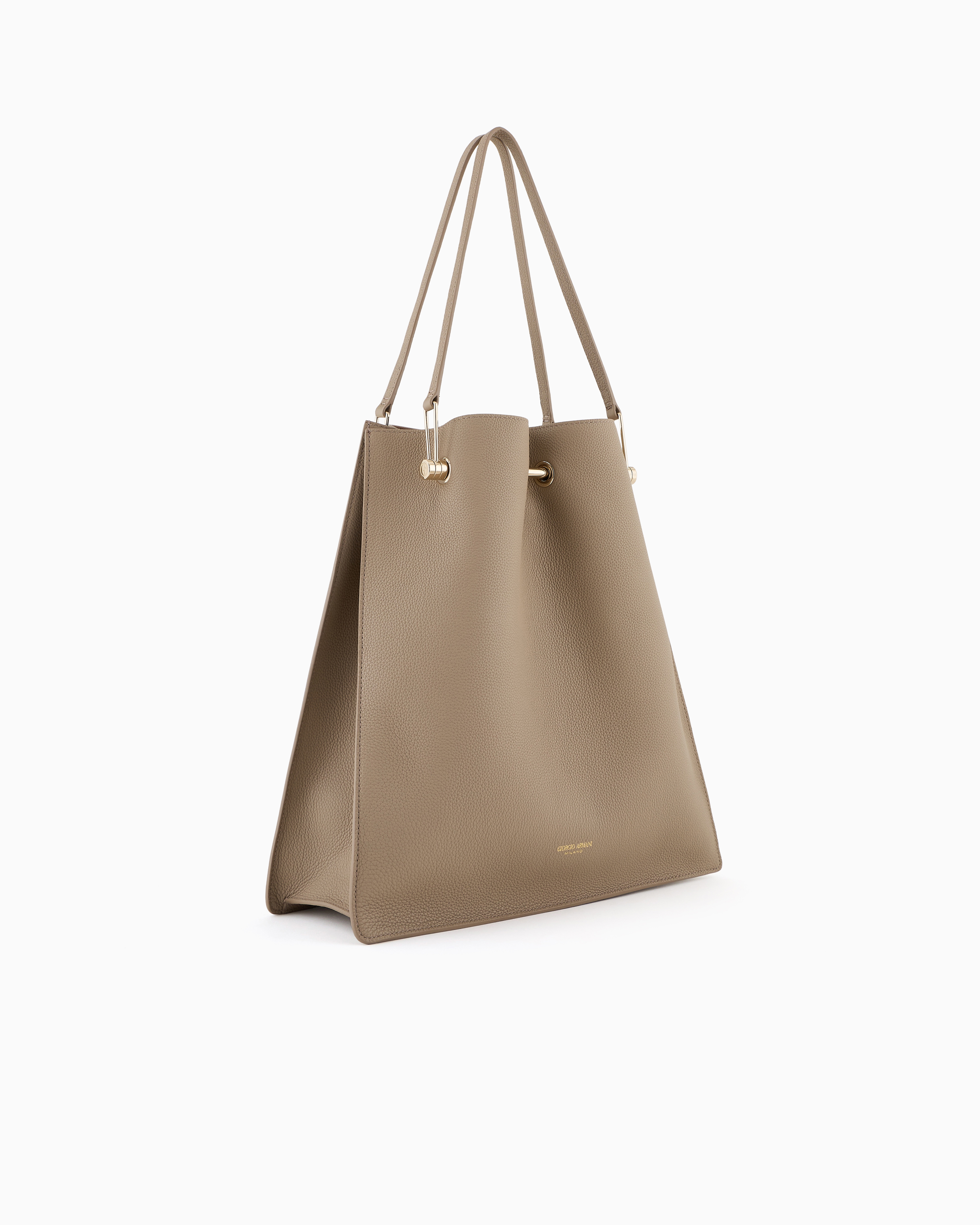 Giorgio Armani Medium Shopper Bag In Pebbled Leather