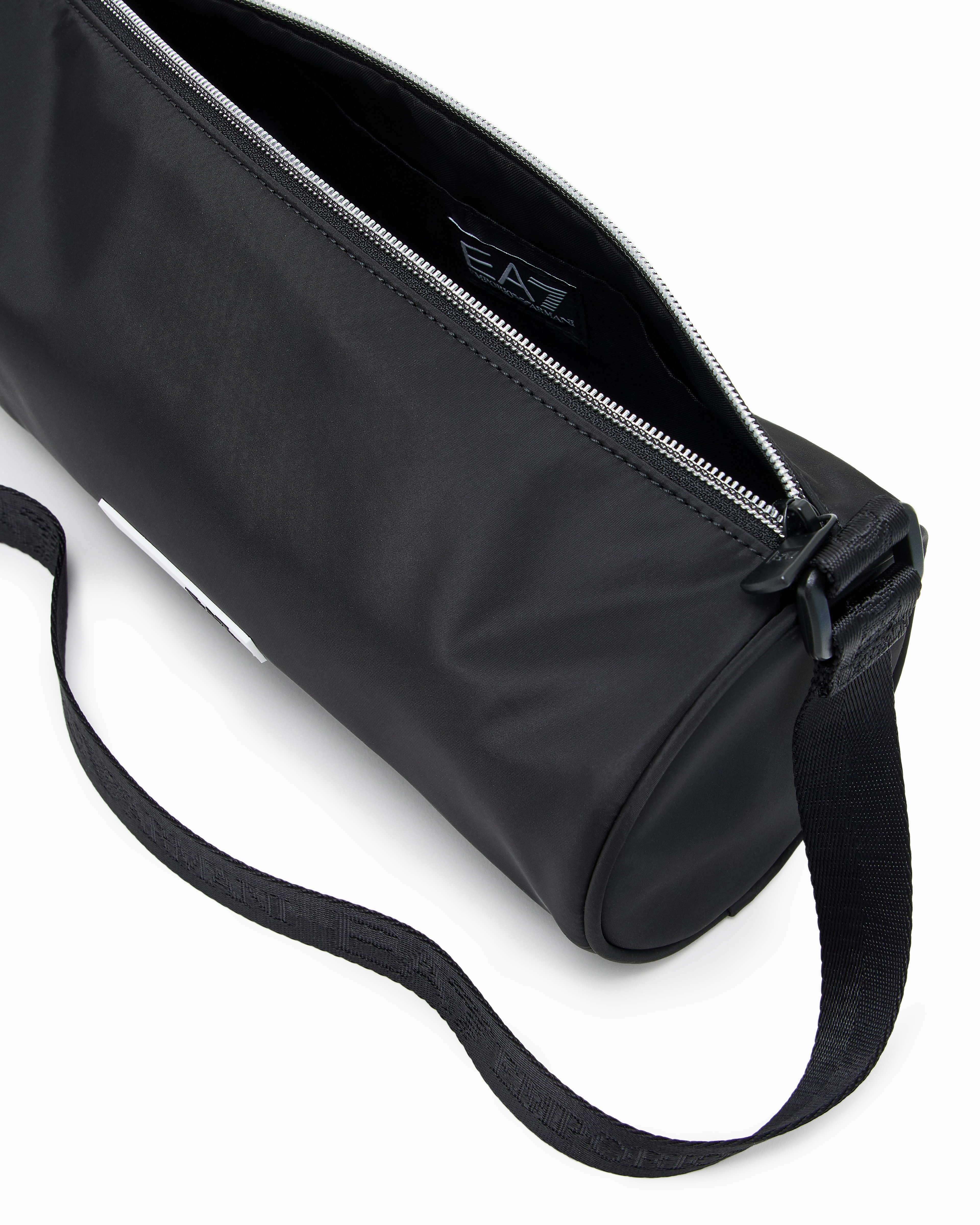Ea7 Shoulder Bag In Technical Fabric In Black