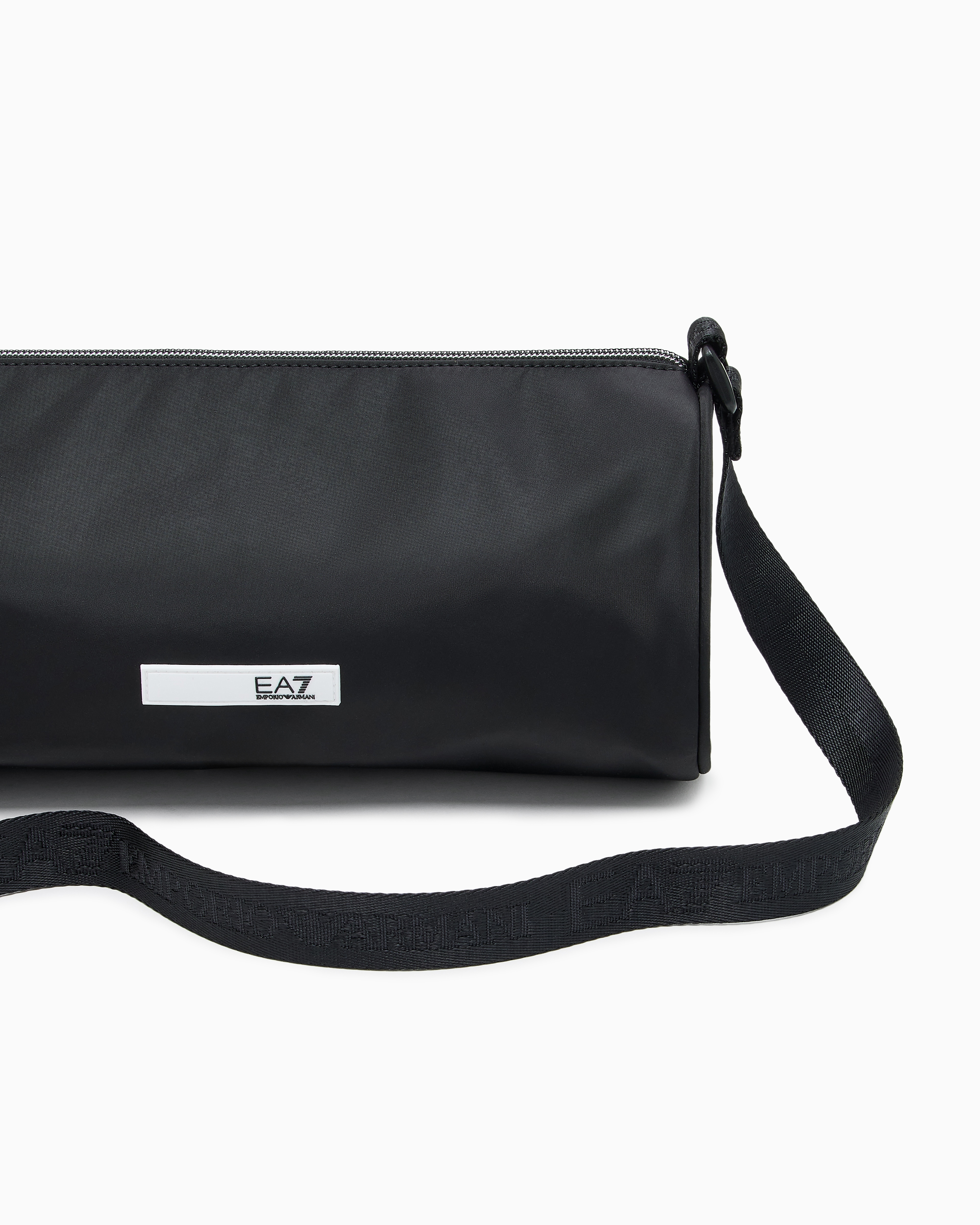 Ea7 Shoulder Bag In Technical Fabric In Black