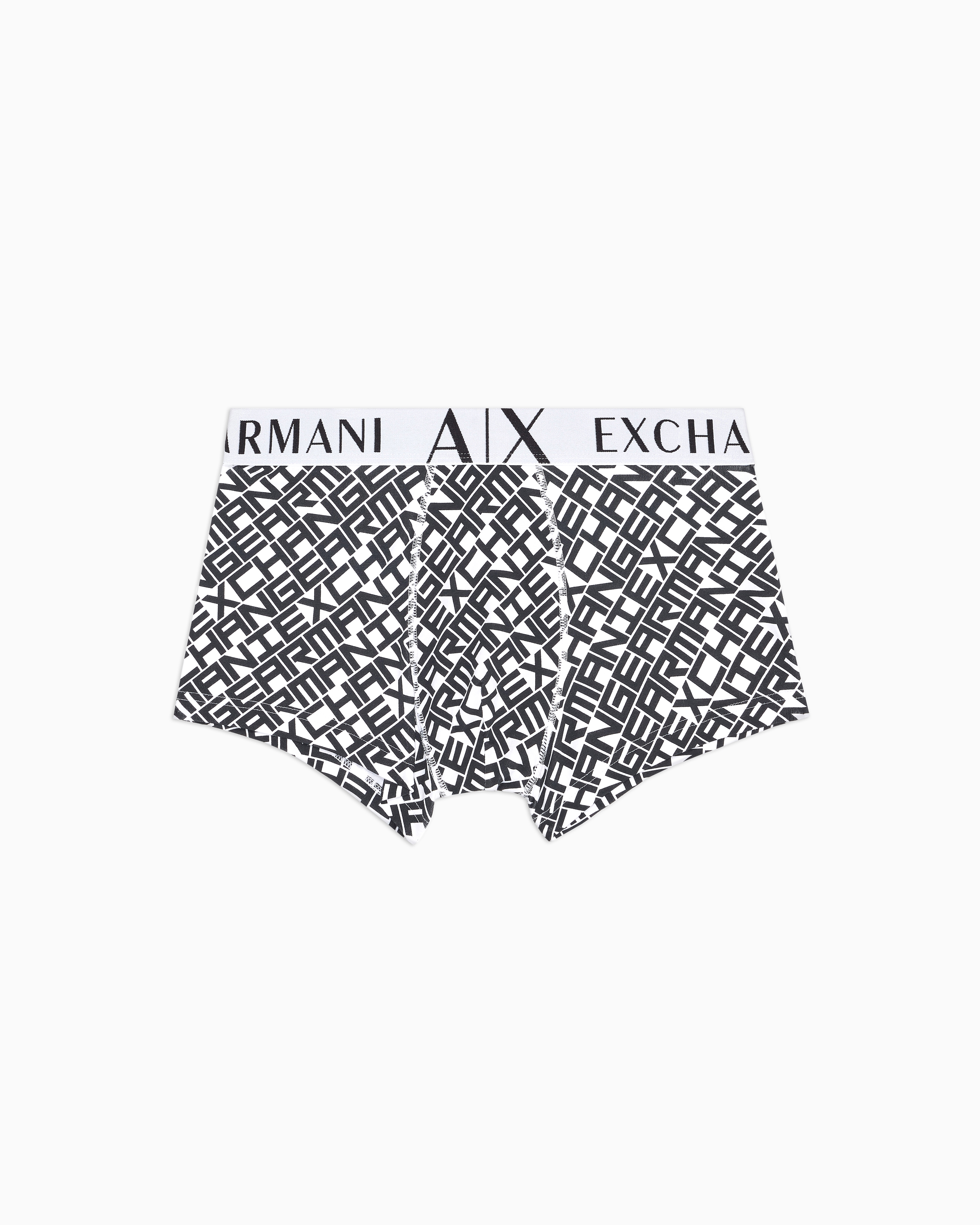 Stretch fabric boxer shorts with allover logo Armani Exchange