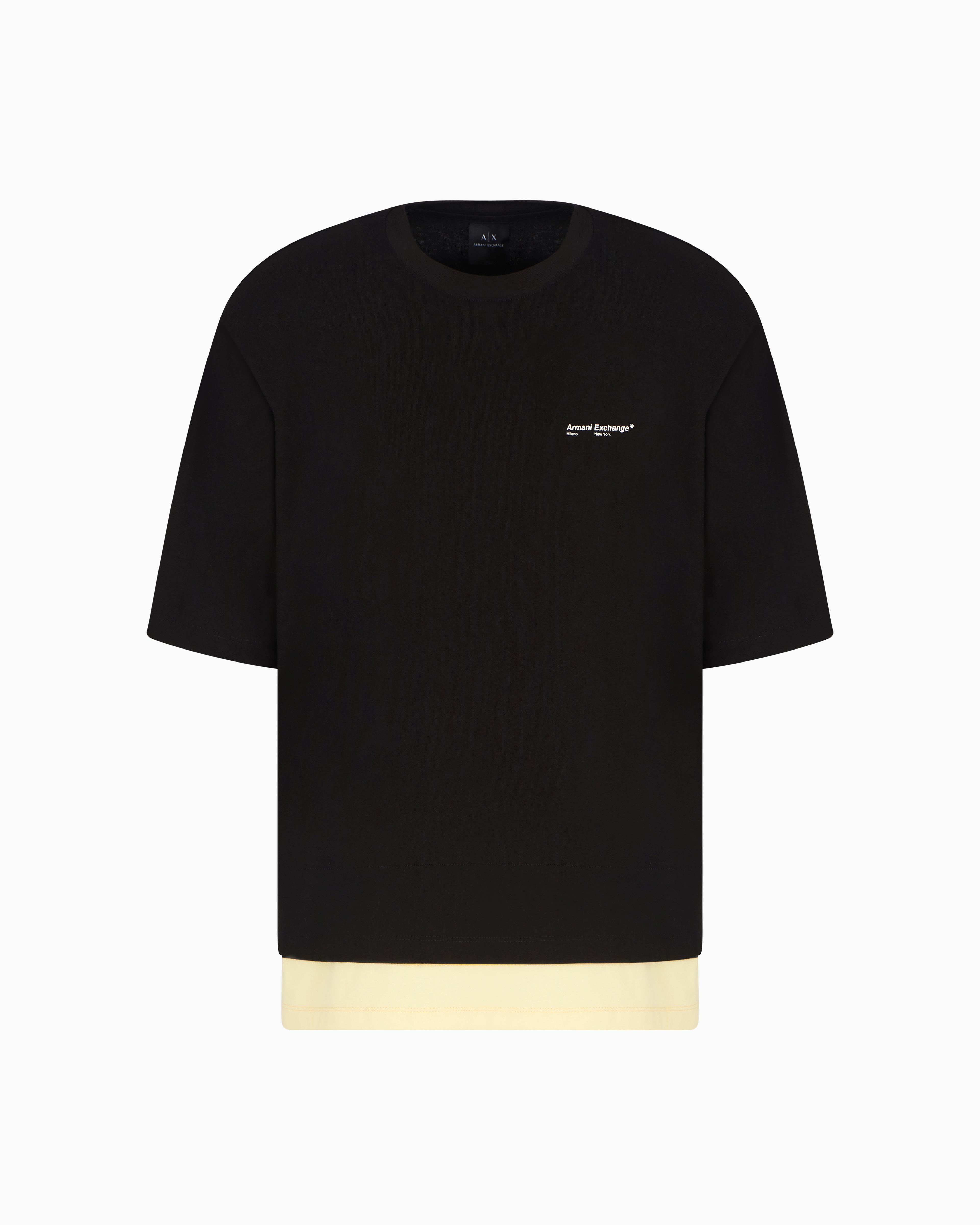 Armani Exchange Double Effect Short-sleeved Sweatshirt In Black