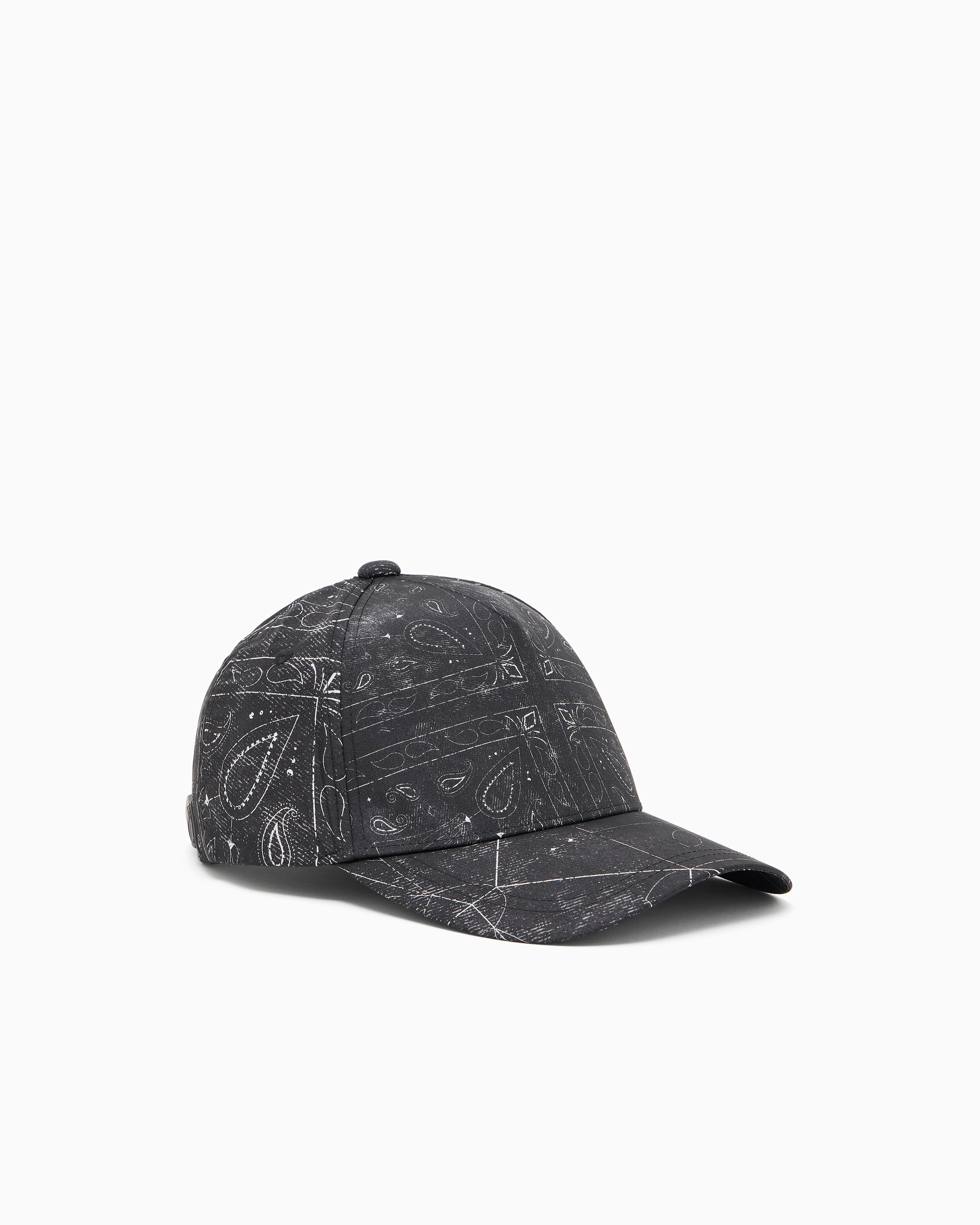 Armani Exchange Polka Dot Visor Hat In Black