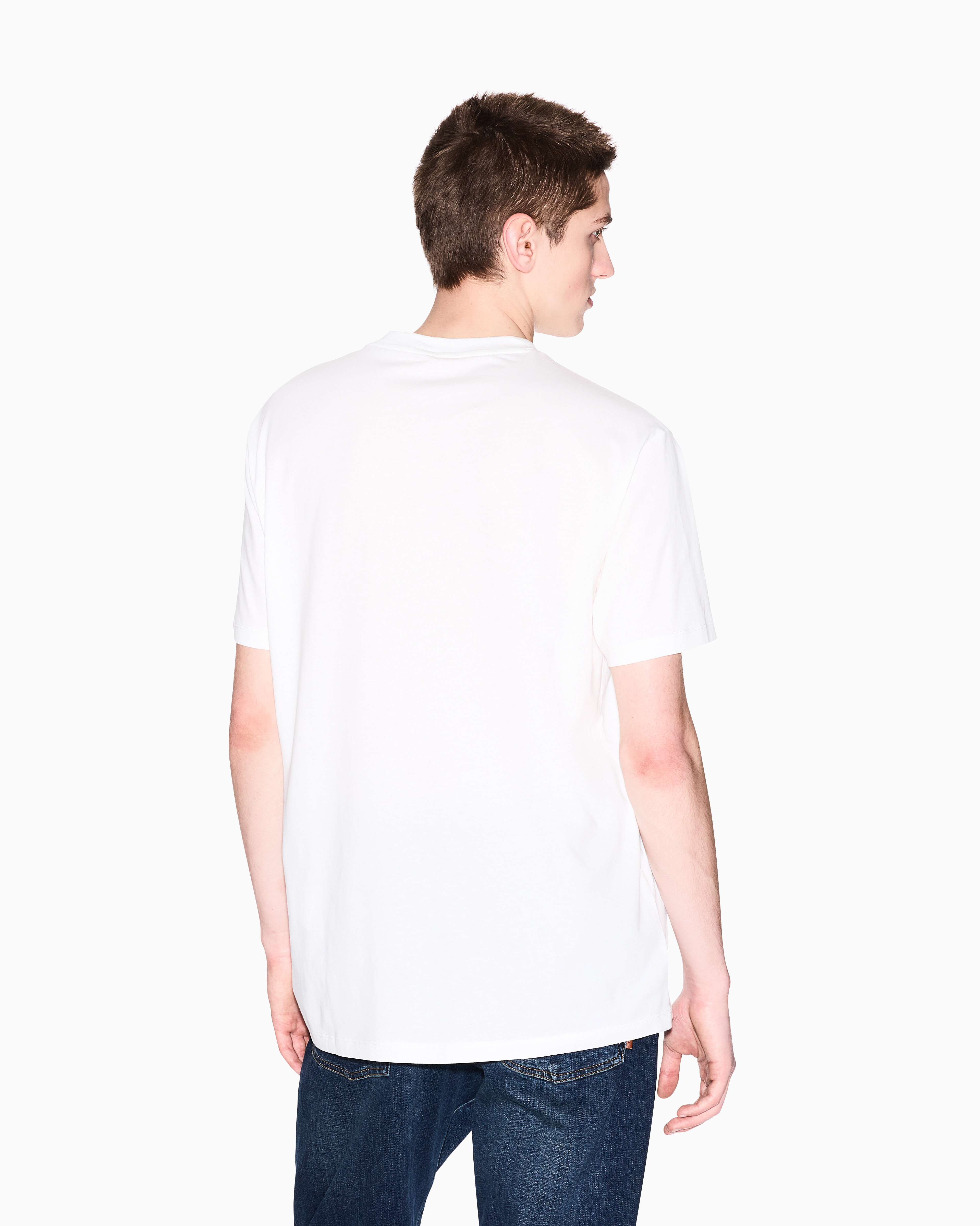 Armani Exchange - Regular fit T-shirt with photo print, Man, White, Size: