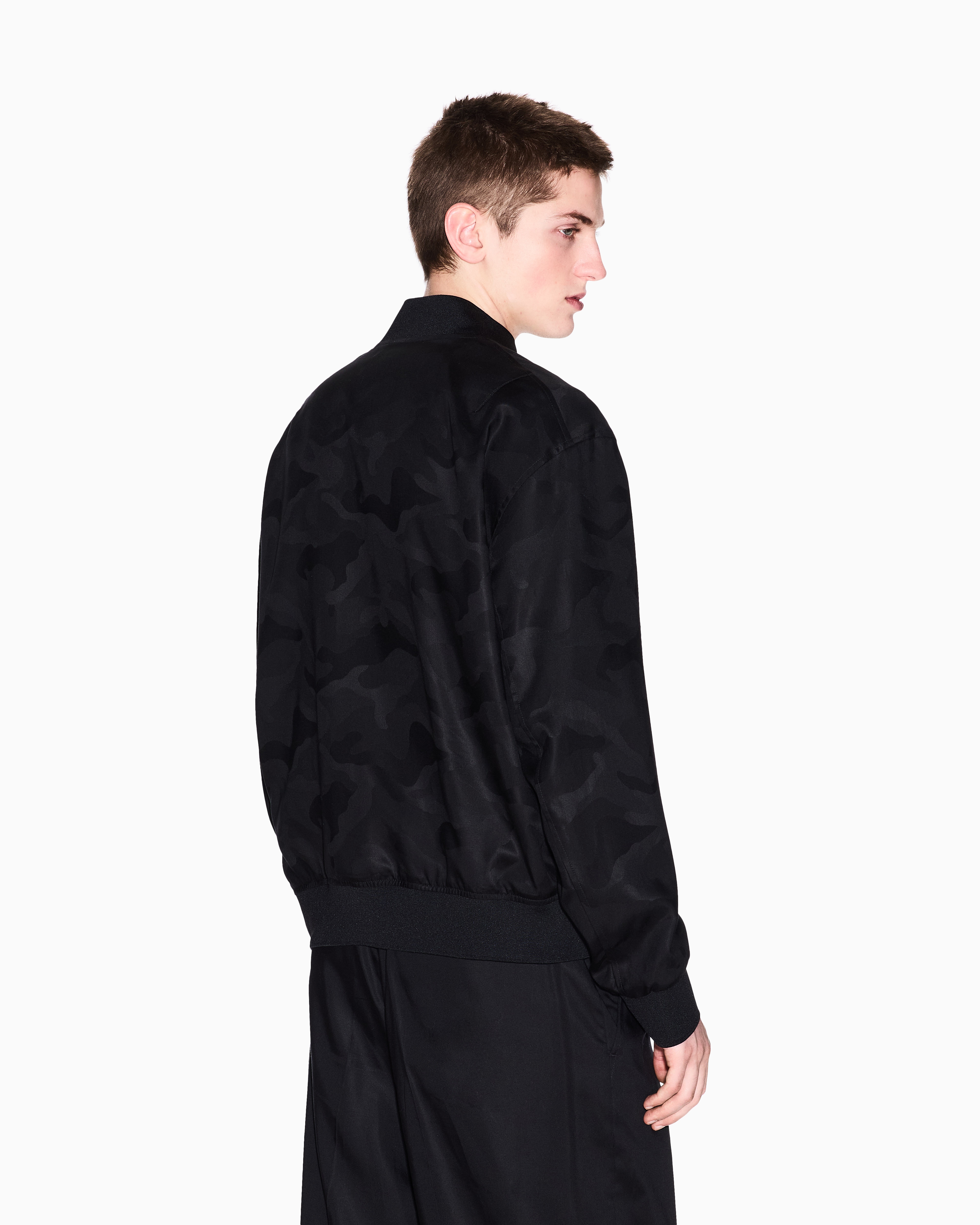 Armani Exchange - Lyocell bomber jacket with zip, Man, Black, Size: