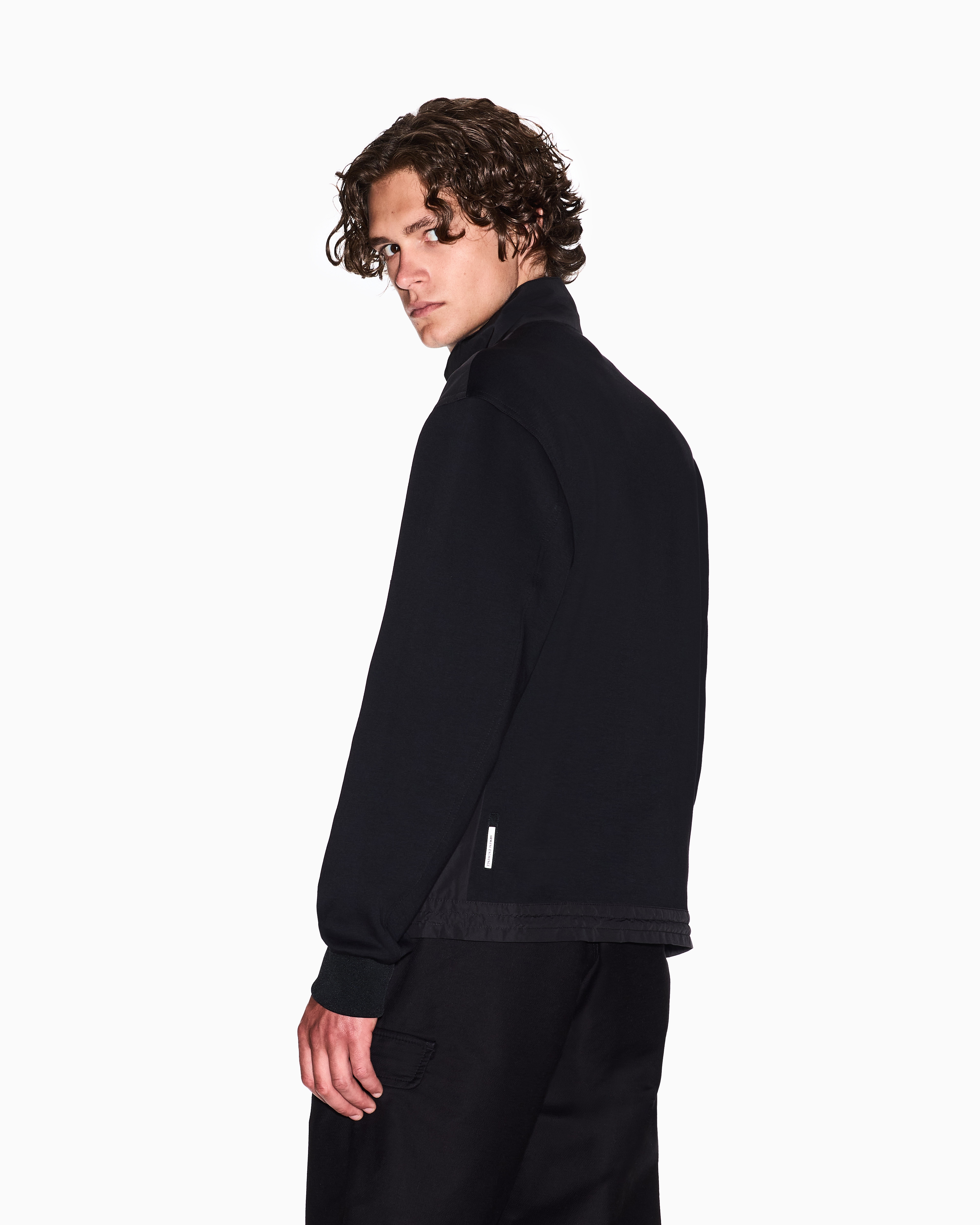 Armani Exchange - Full zip jacket cotton blend, Man, Black, Size: