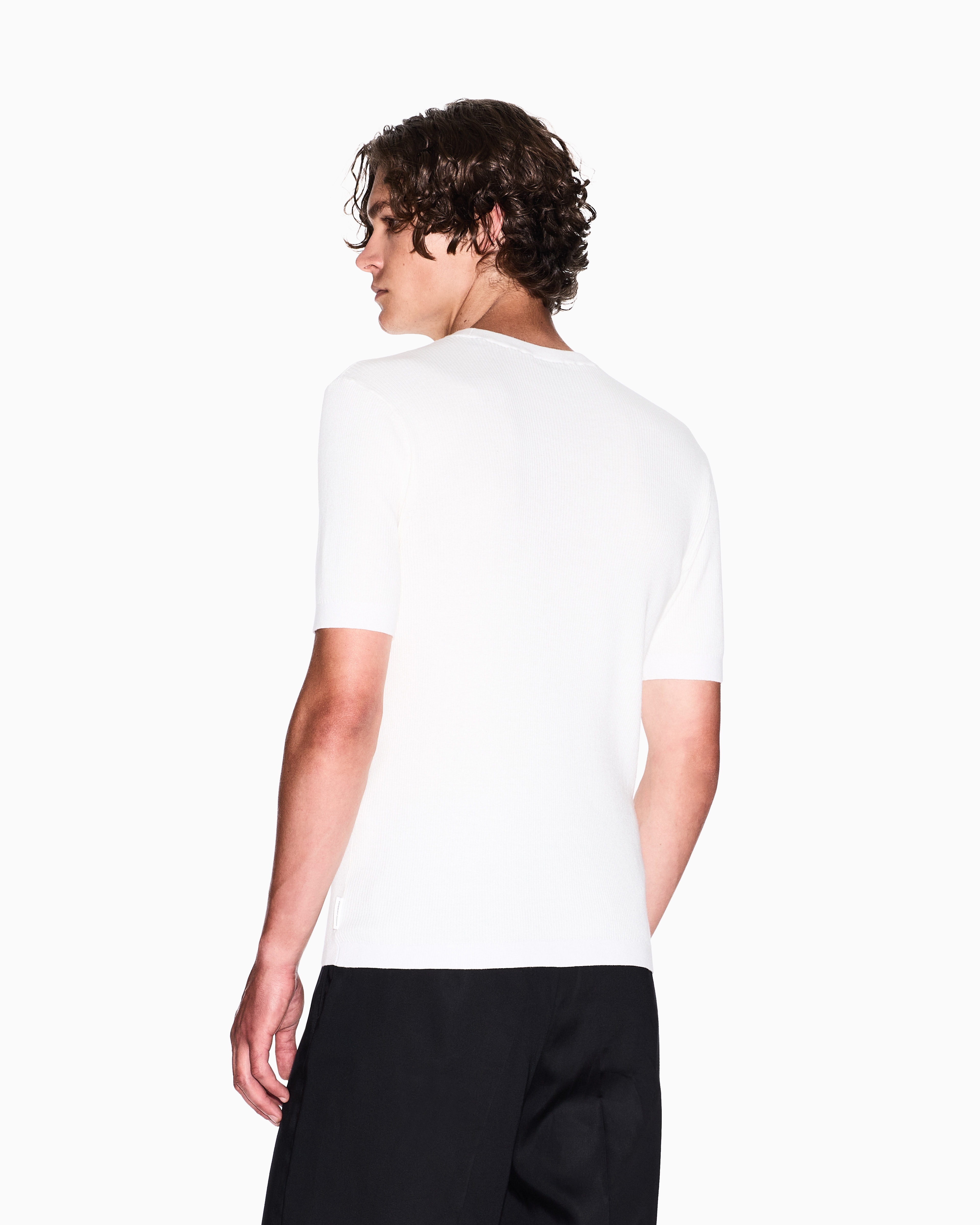 Armani Exchange - Cotton crew neck sweater, Man, White, Size: