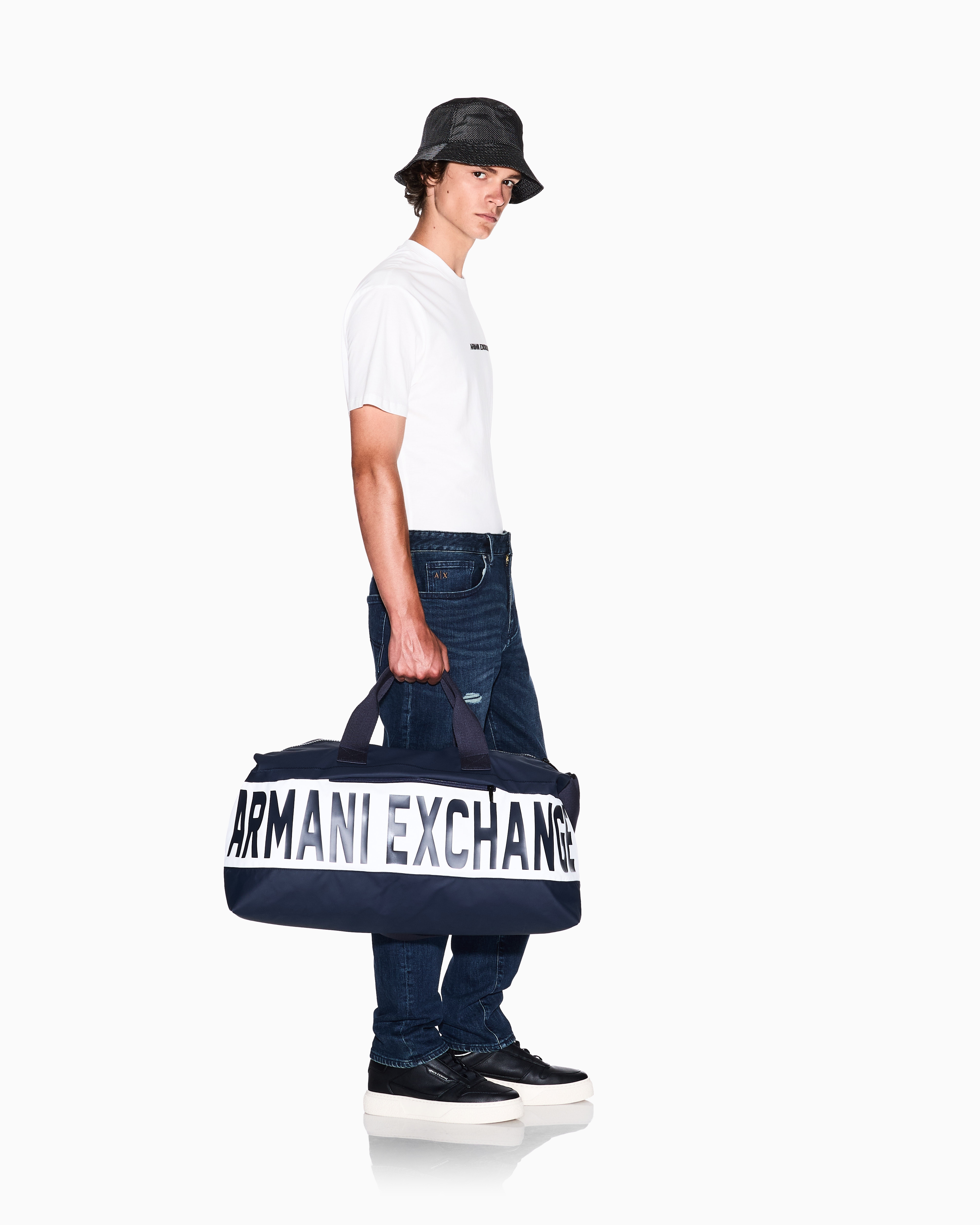 Armani Exchange - Regular fit T-shirt with logo print on the chest, Man, White, Size:
